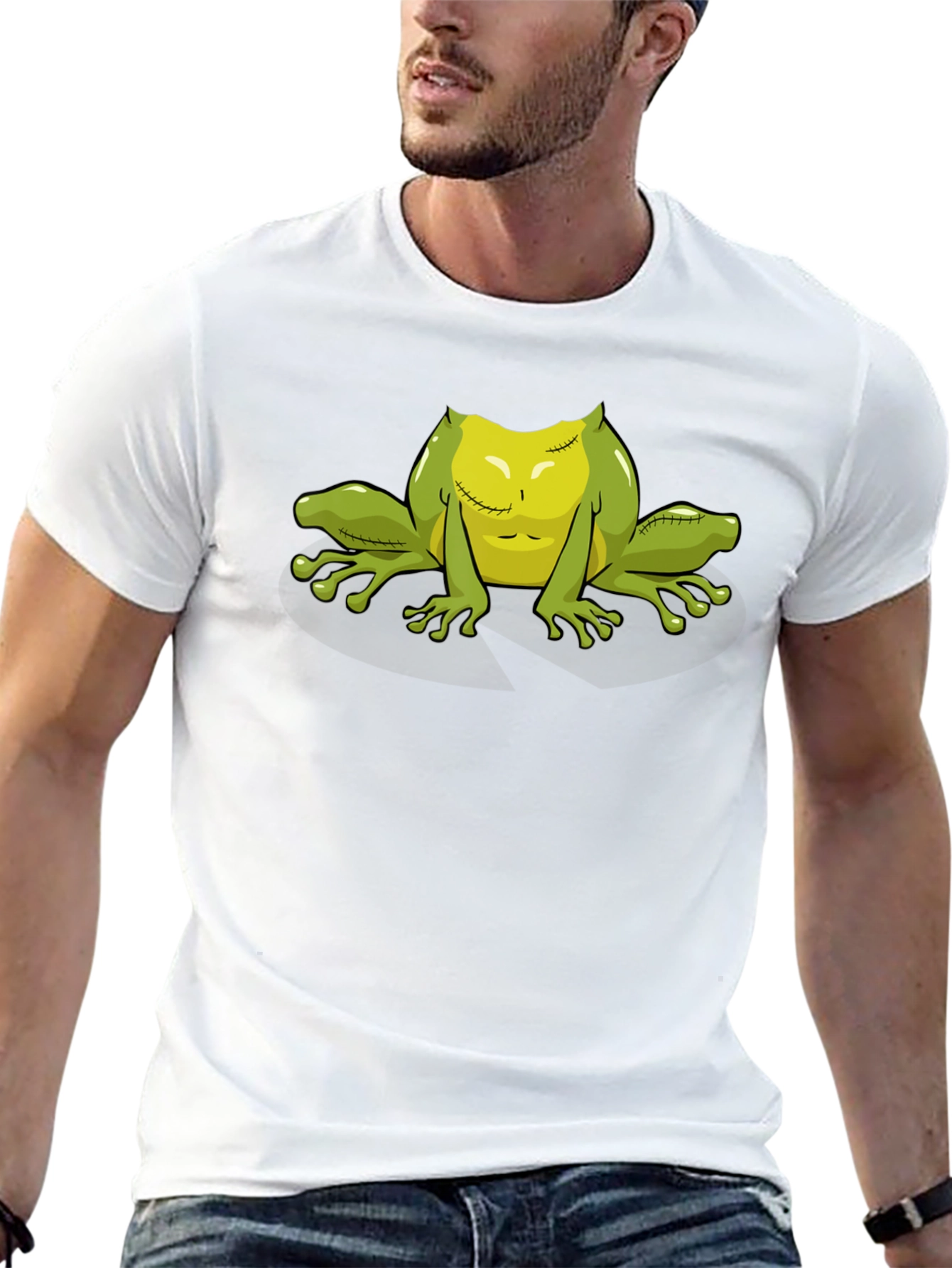 Zombie Frog Graphic Tee - Black Cotton T-Shirt