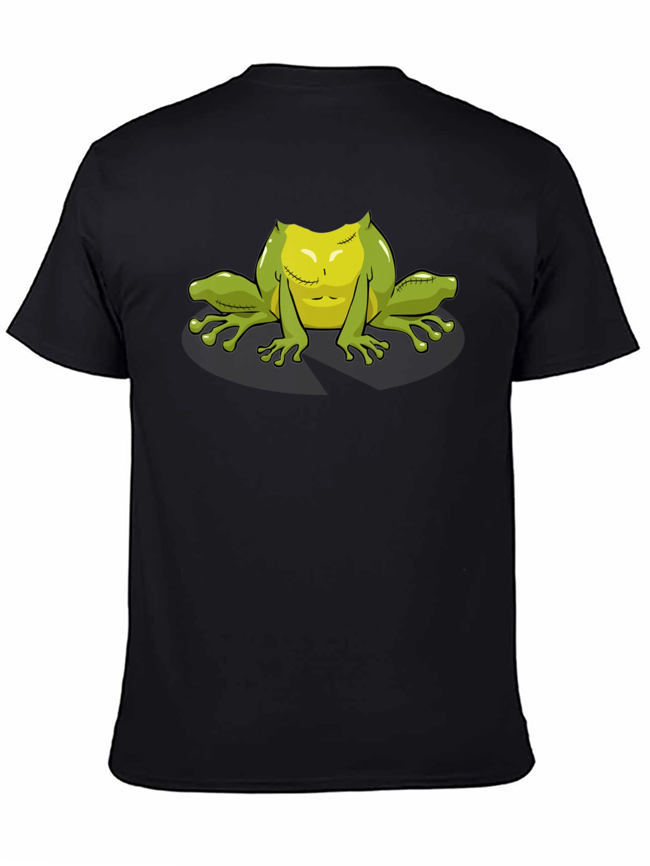 Zombie Frog Graphic Tee - Black Cotton T-Shirt