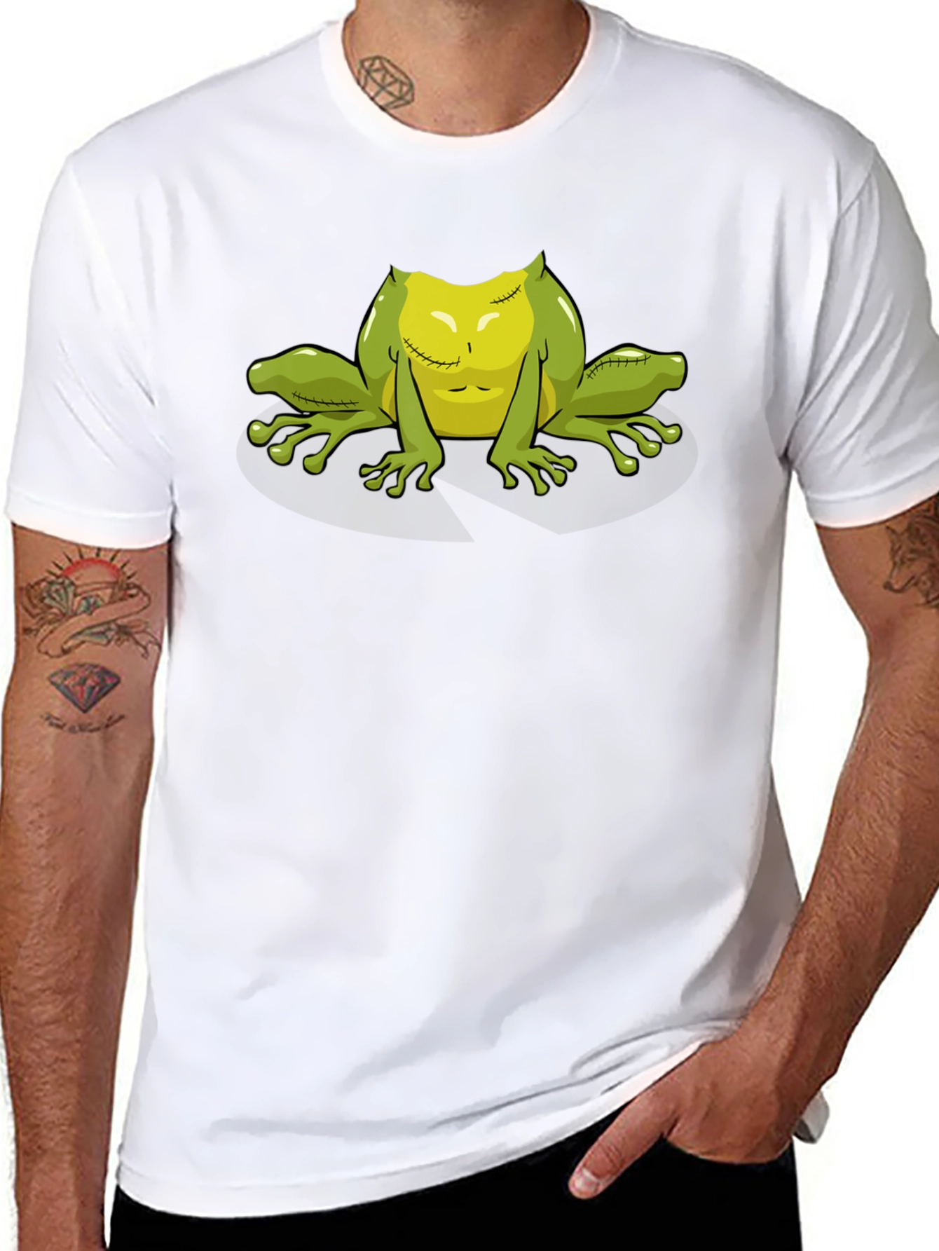 Zombie Frog Graphic Tee - Black Cotton T-Shirt