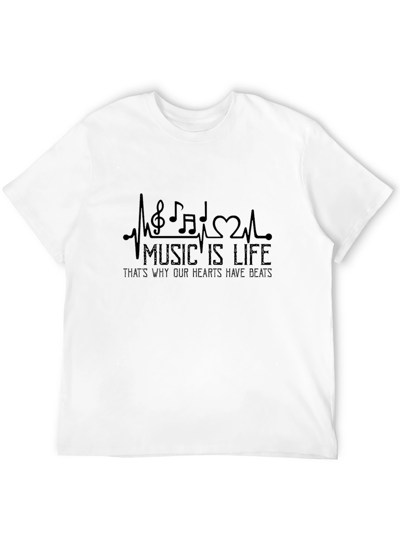 Music is Life T-Shirt - Heartbeat Design