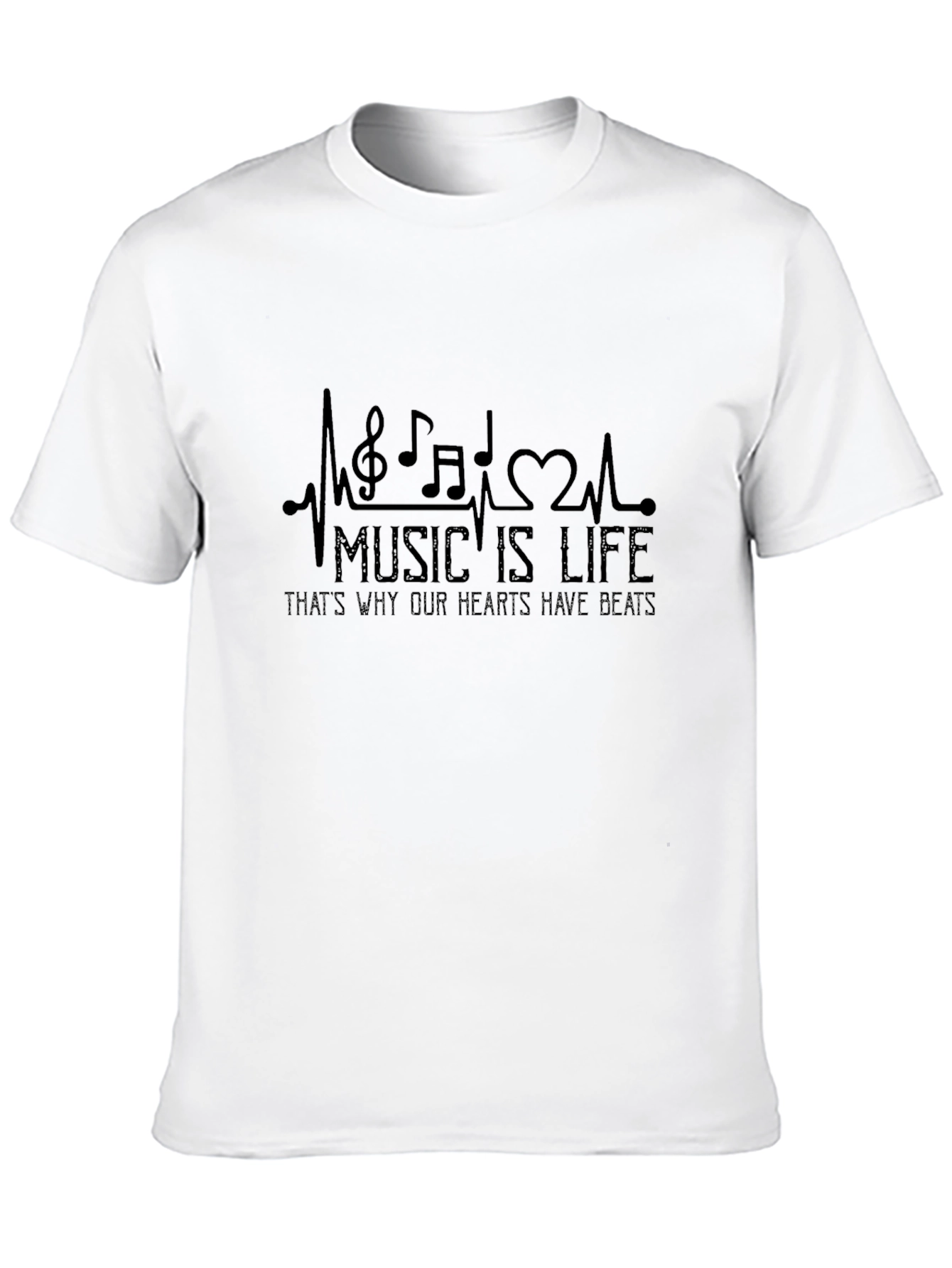 Music is Life T-Shirt - Heartbeat Design