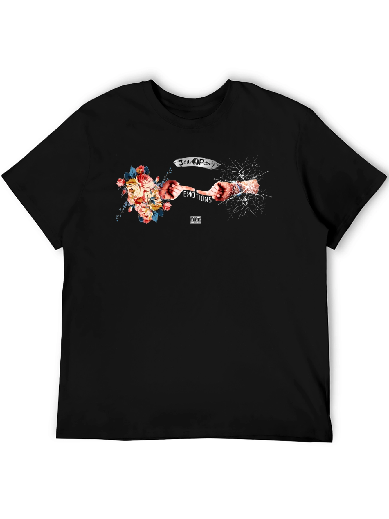 Emotions Graphic Print Black T-Shirt