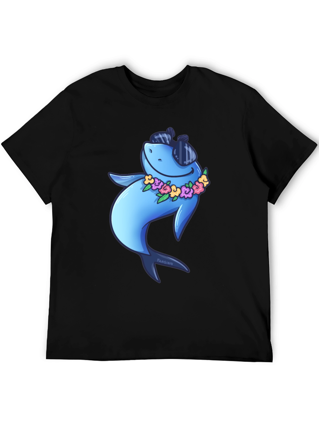 Cool Shark Graphic Tee - Black Cotton T-Shirt