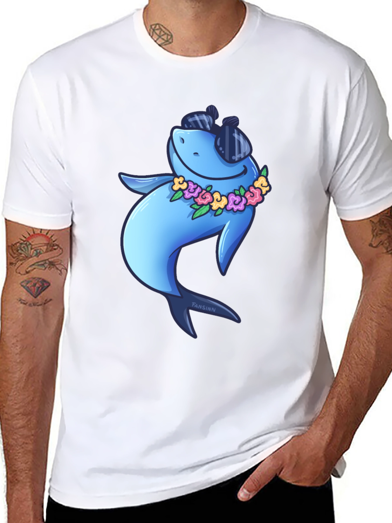 Cool Shark Graphic Tee - Black Cotton T-Shirt