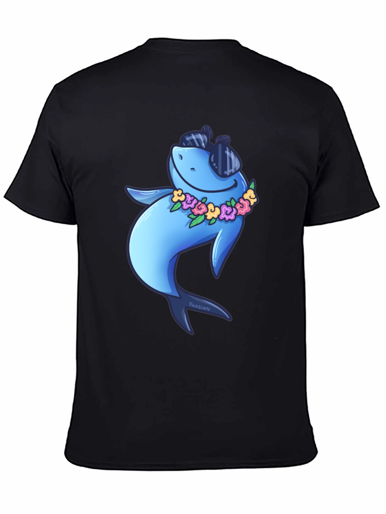 Cool Shark Graphic Tee - Black Cotton T-Shirt