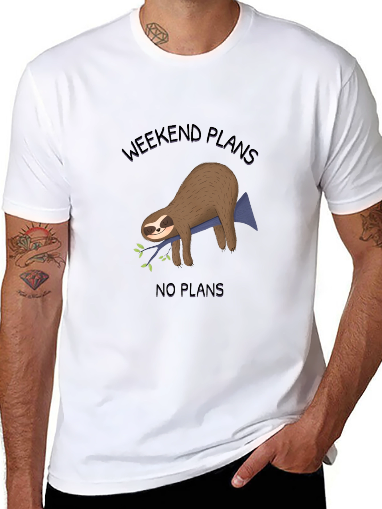 Weekend Plans Sloth Graphic Tee - Relaxed Comfort