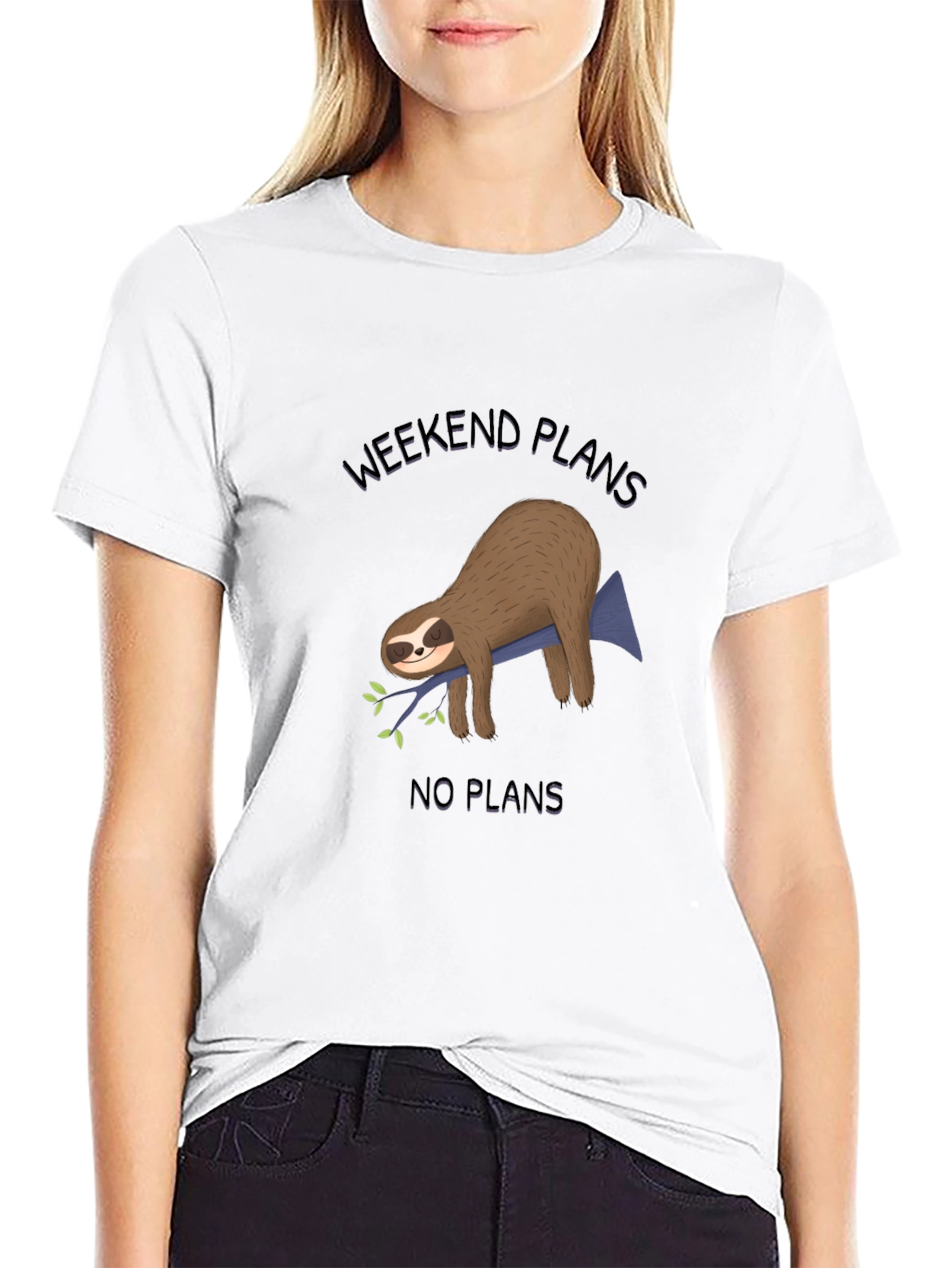 Weekend Plans Sloth Graphic Tee - Relaxed Comfort