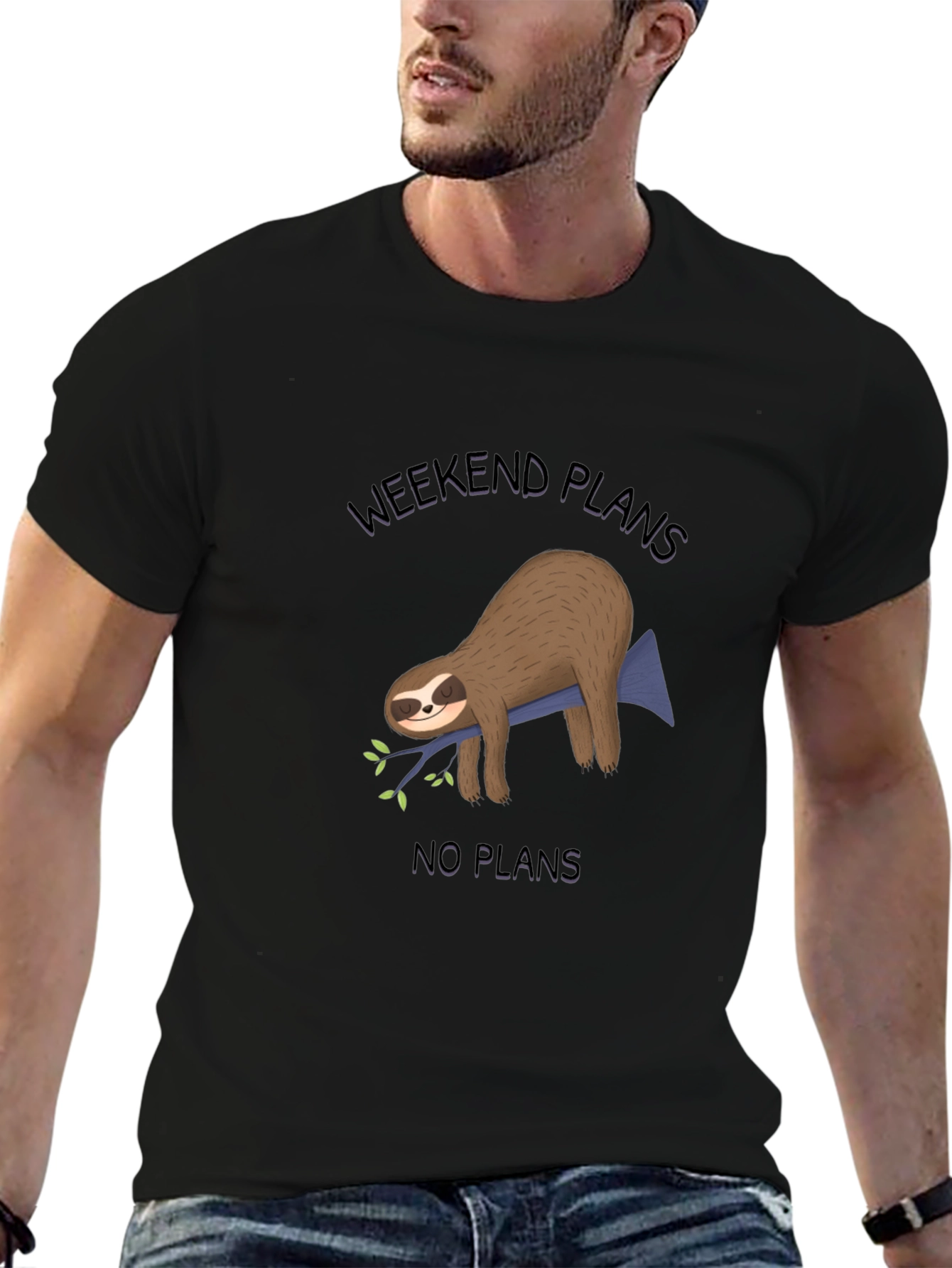 Weekend Plans Sloth Graphic Tee - Relaxed Comfort