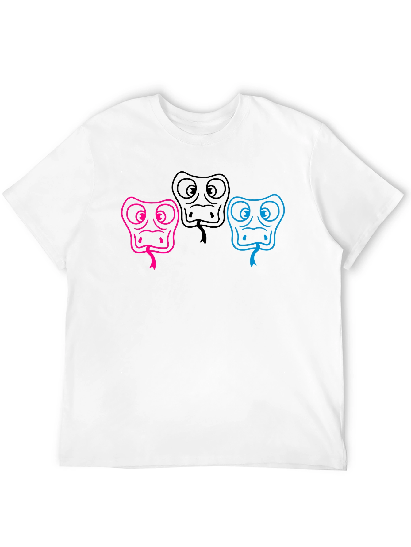 Three Snake Heads Black T-Shirt