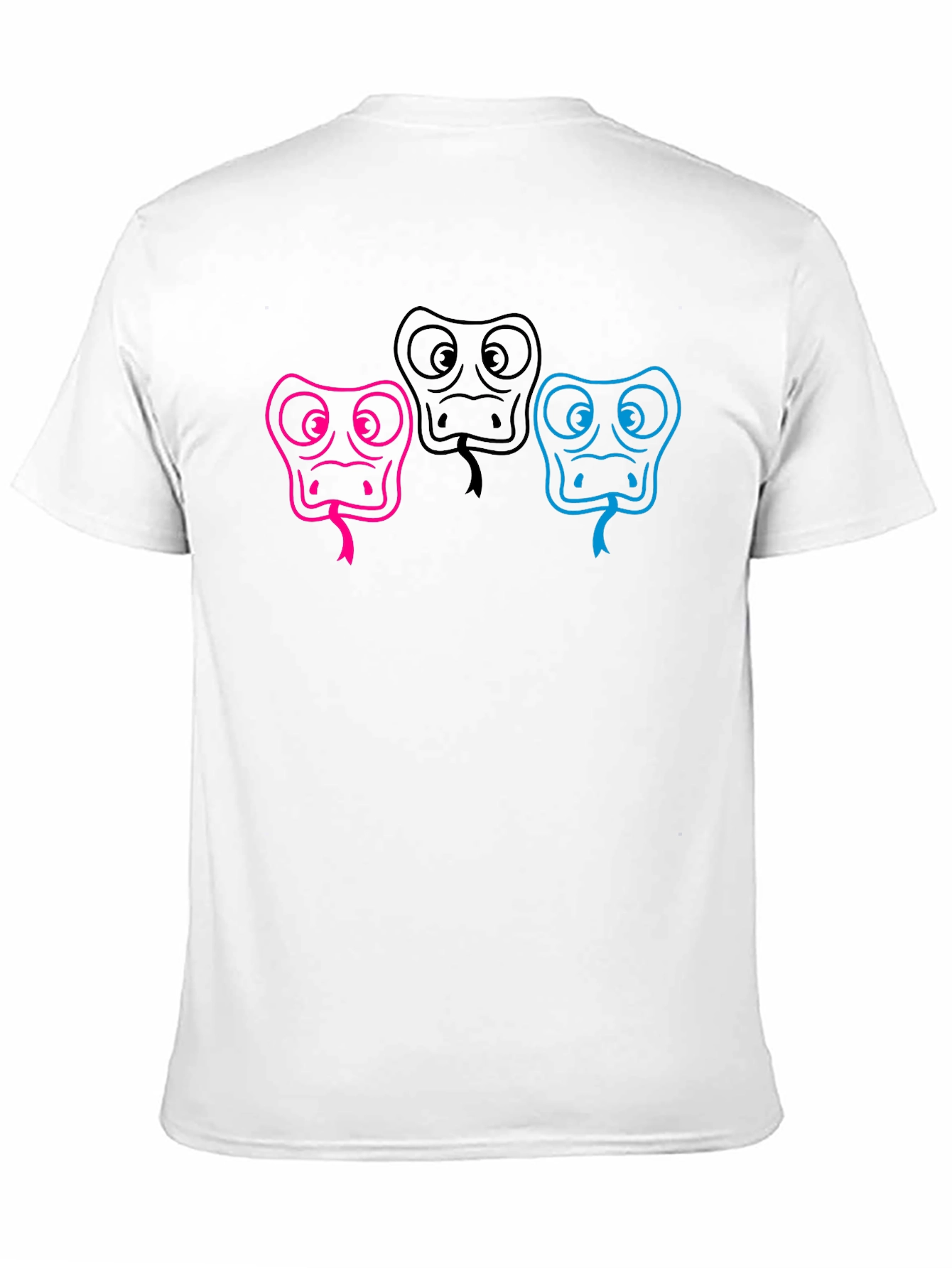Three Snake Heads Black T-Shirt