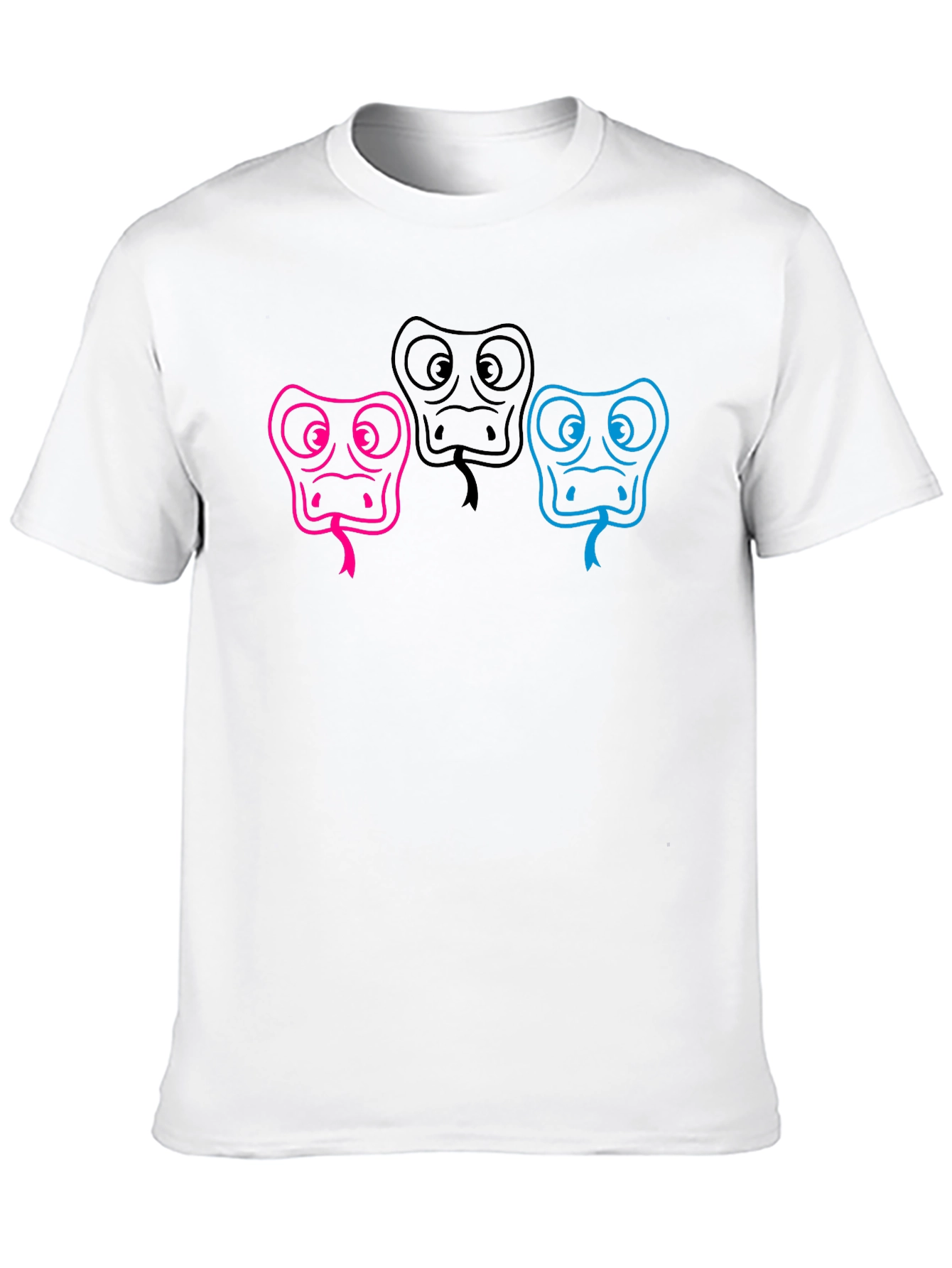 Three Snake Heads Black T-Shirt