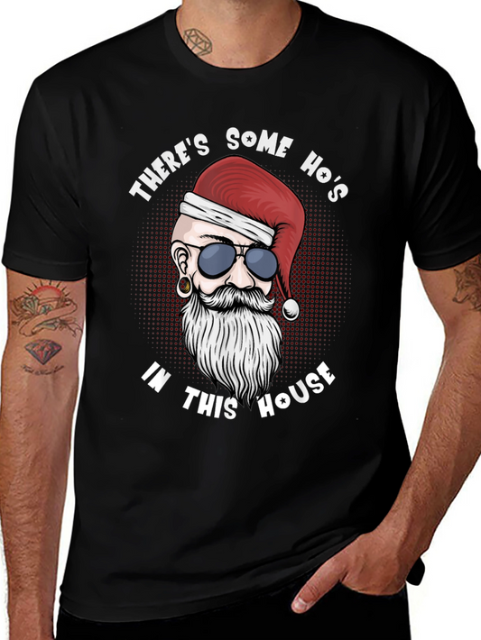 Funny Santa Theres Some Hos In This House Graphic T-Shirt