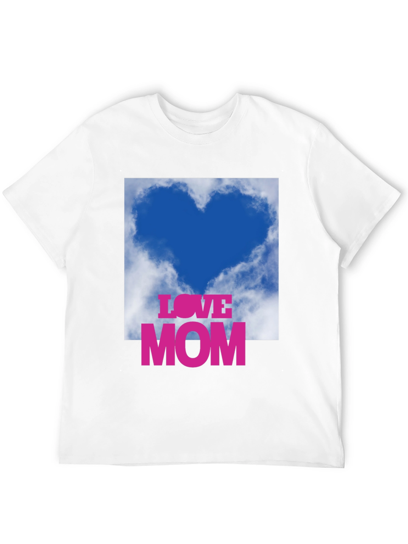 Love Mom Heart Cloud Graphic T-Shirt