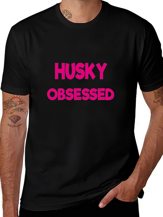 Husky Obsessed Black T-Shirt