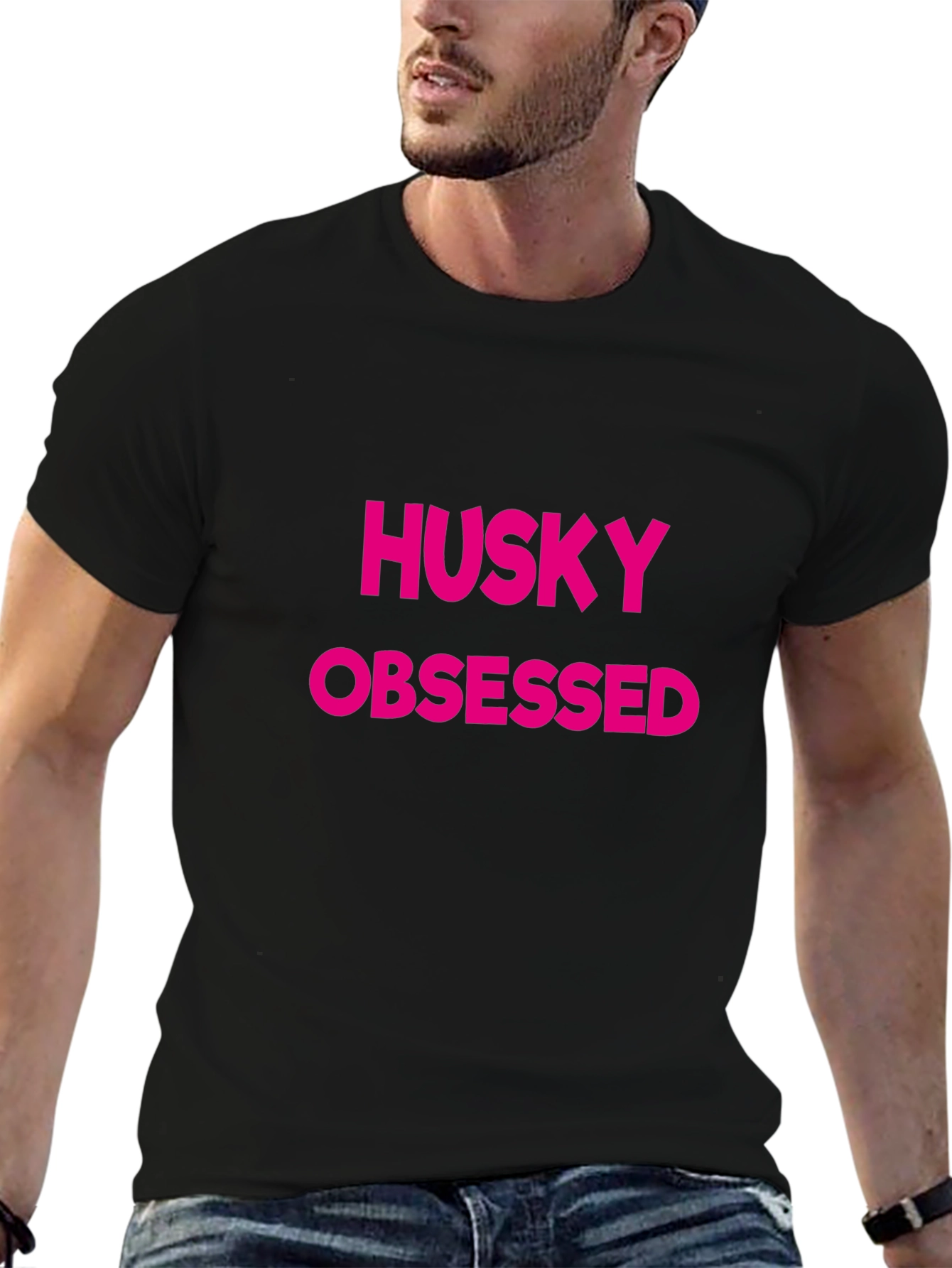 Husky Obsessed Black T-Shirt
