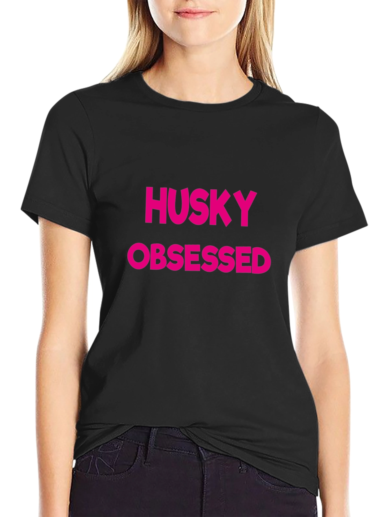 Husky Obsessed Black T-Shirt
