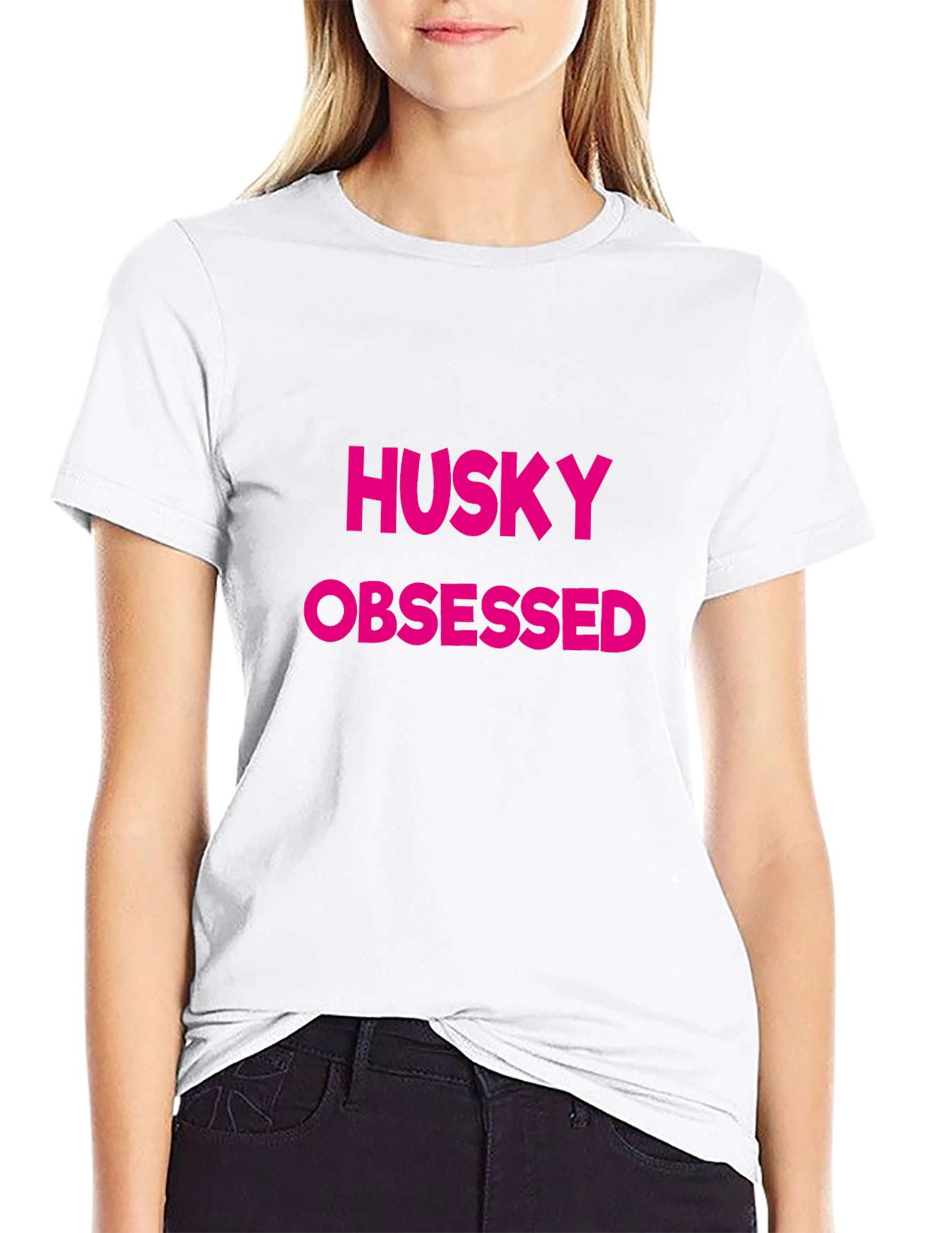 Husky Obsessed Black T-Shirt