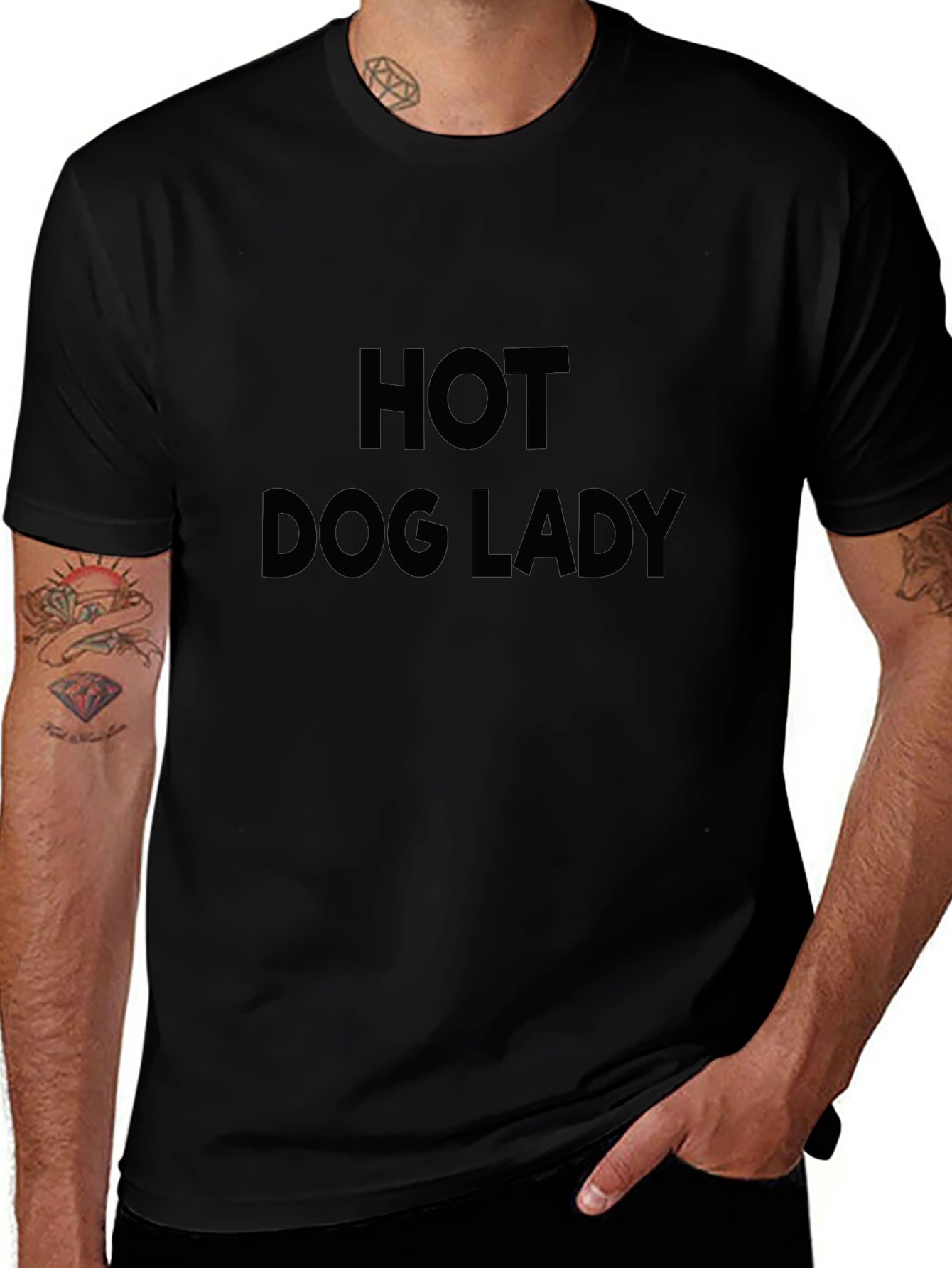 Hot Dog Lady Black T-Shirt