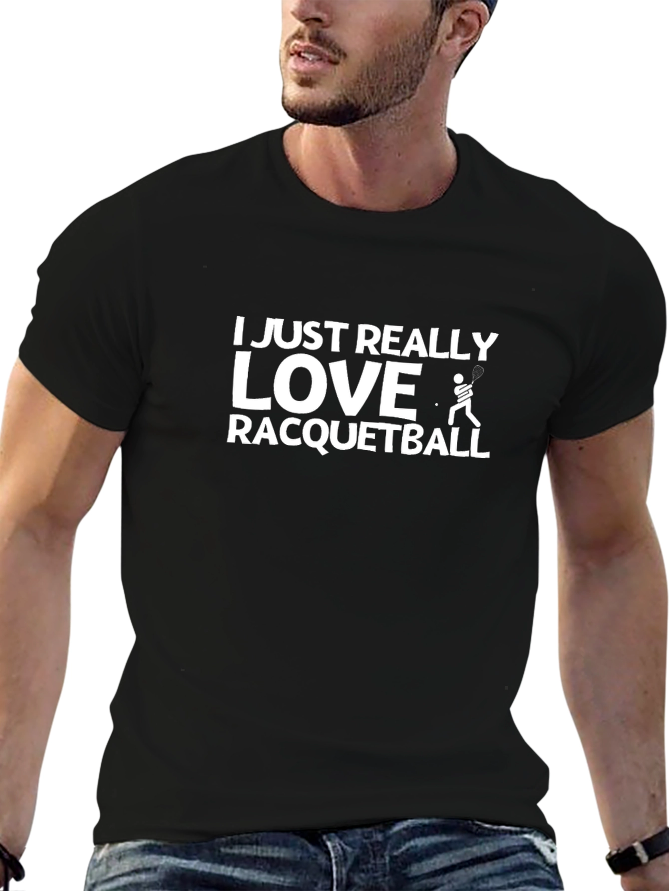 Racquetball Lover T-Shirt - Black Cotton Tee