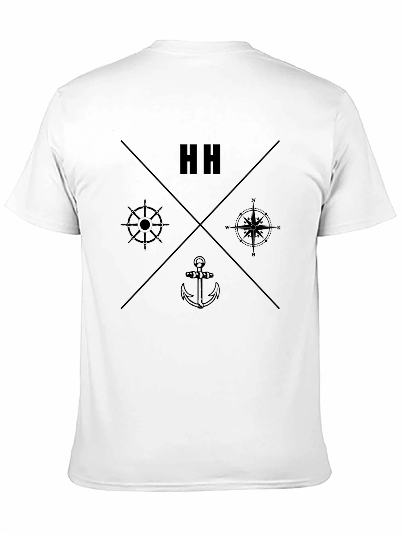 Nautical Theme Black T-Shirt