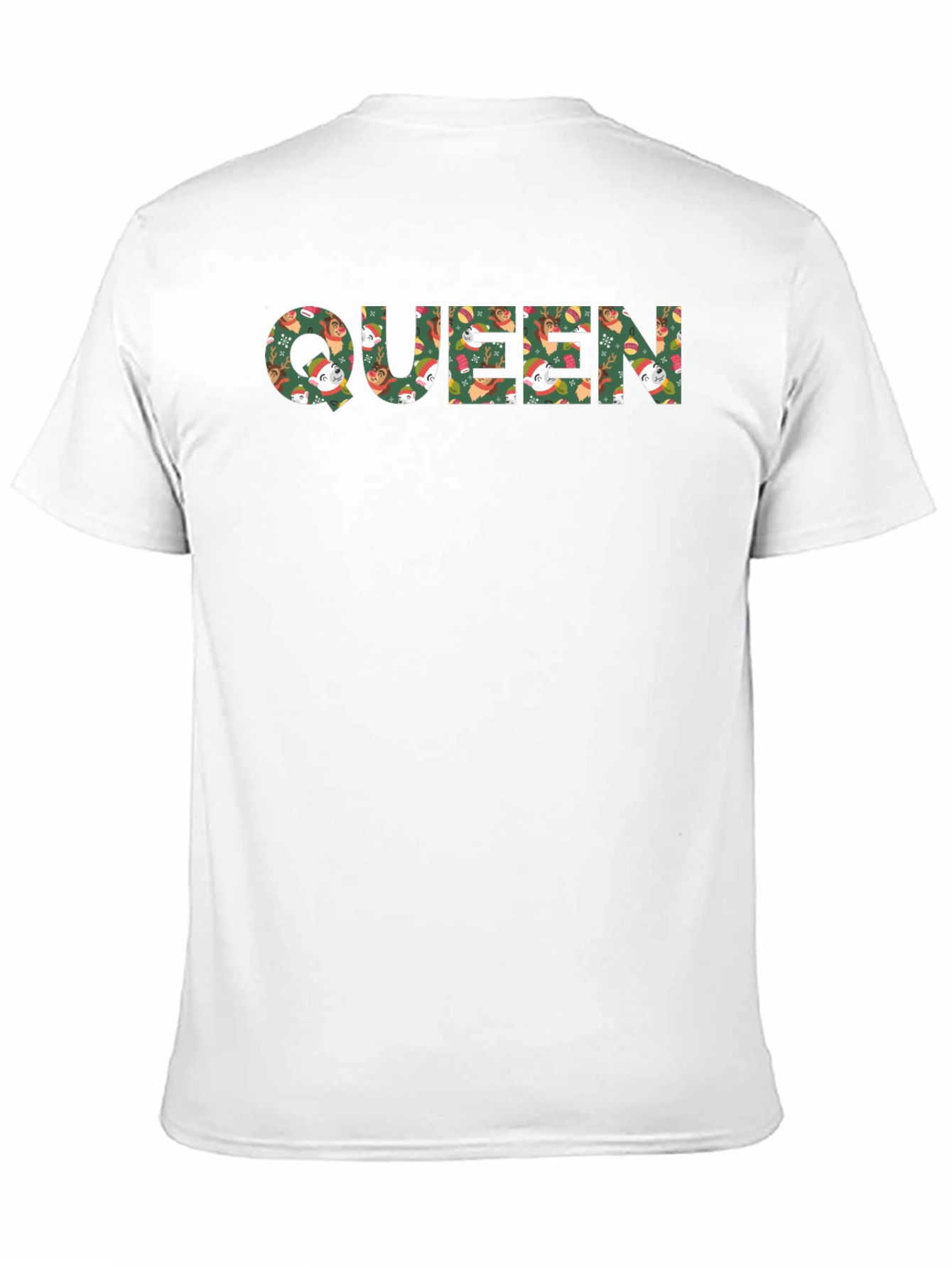 Queen Christmas Sloth Patterned Black T-Shirt
