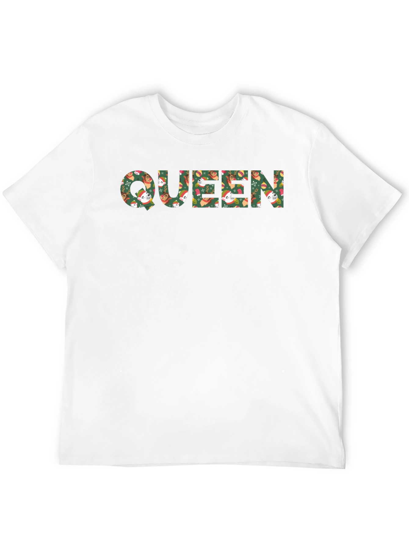 Queen Christmas Sloth Patterned Black T-Shirt