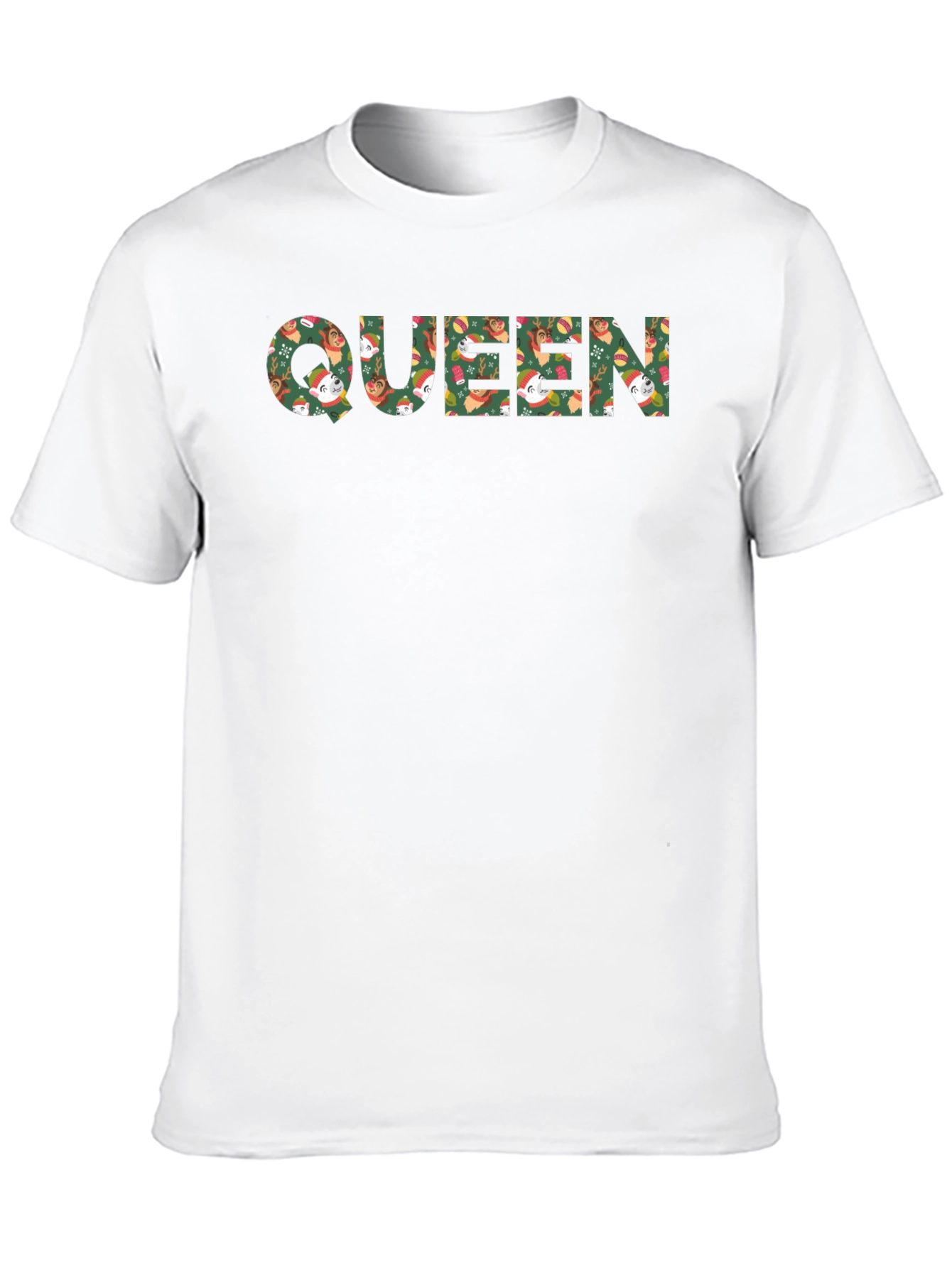 Queen Christmas Sloth Patterned Black T-Shirt