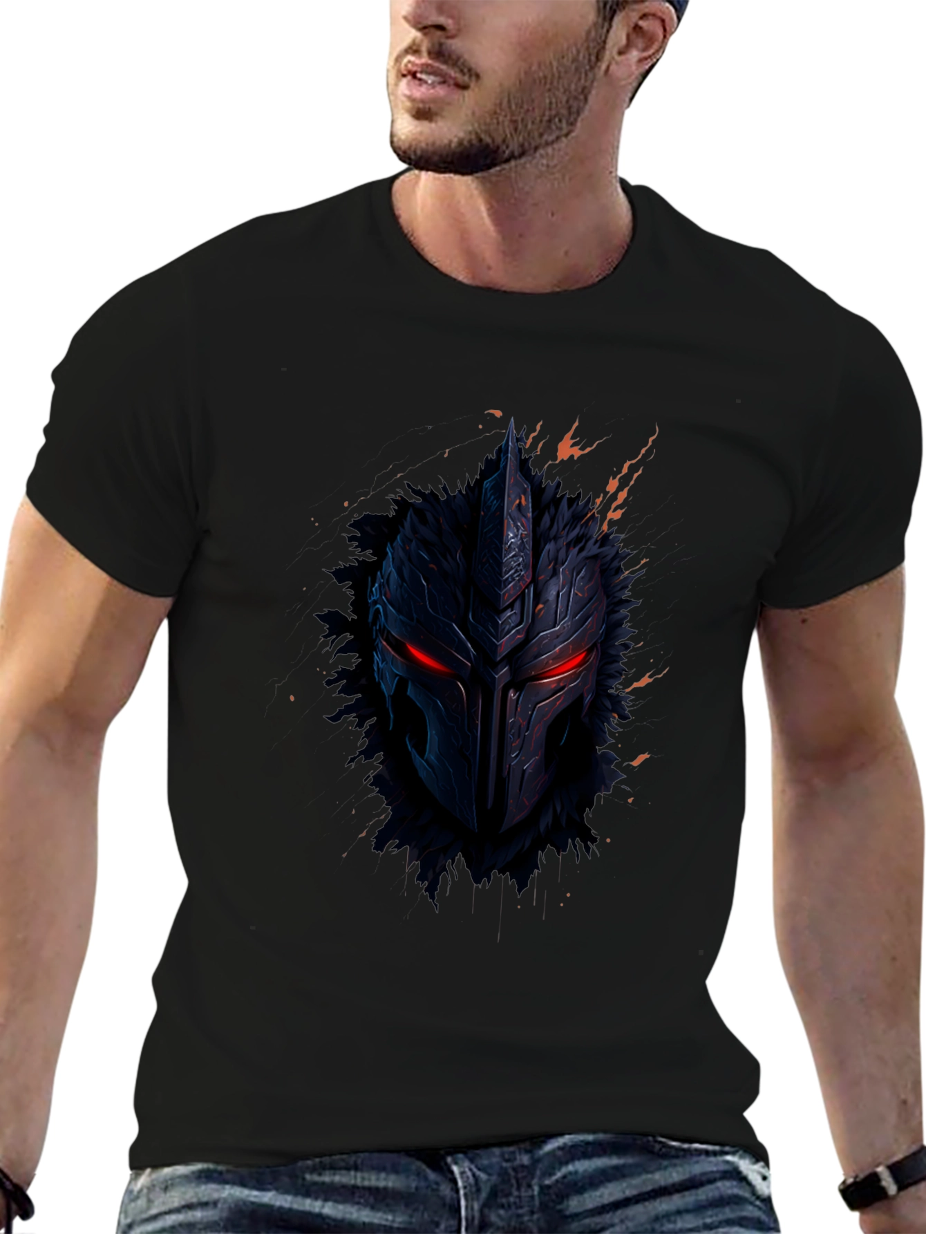 Warrior Helmet Graphic Tee - Black