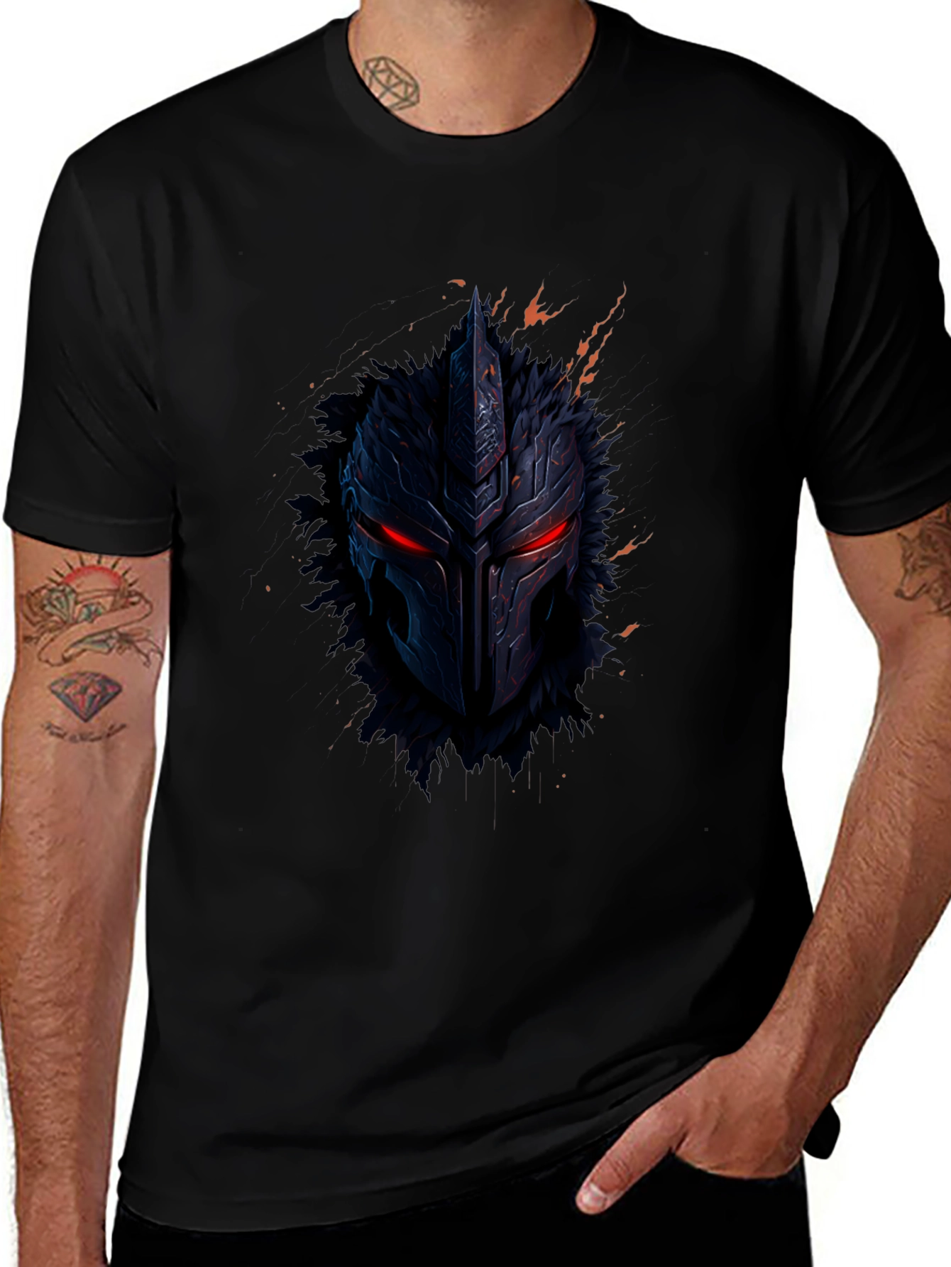 Warrior Helmet Graphic Tee - Black
