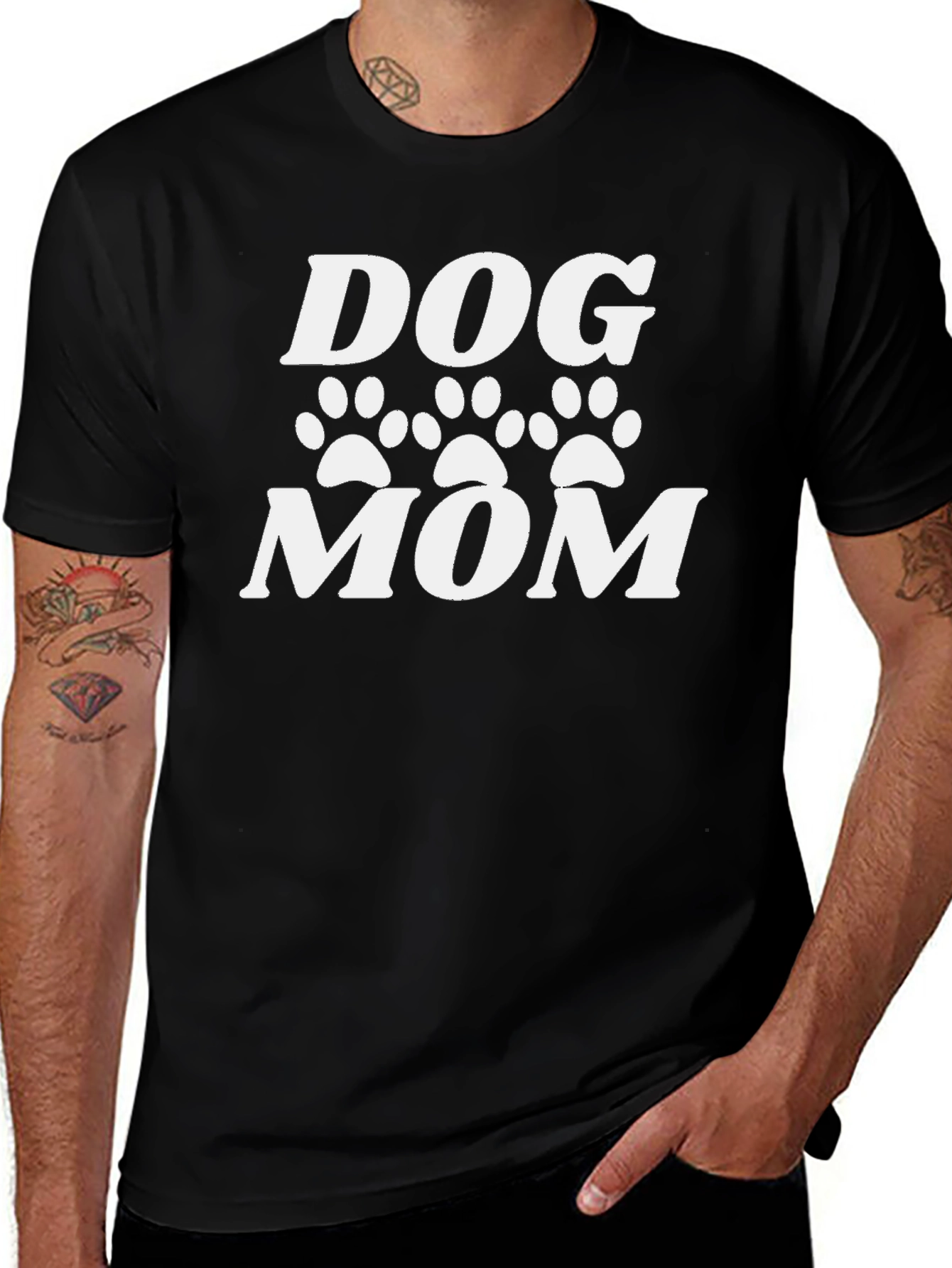 Dog Mom T-Shirt - Cute Paw Print Design