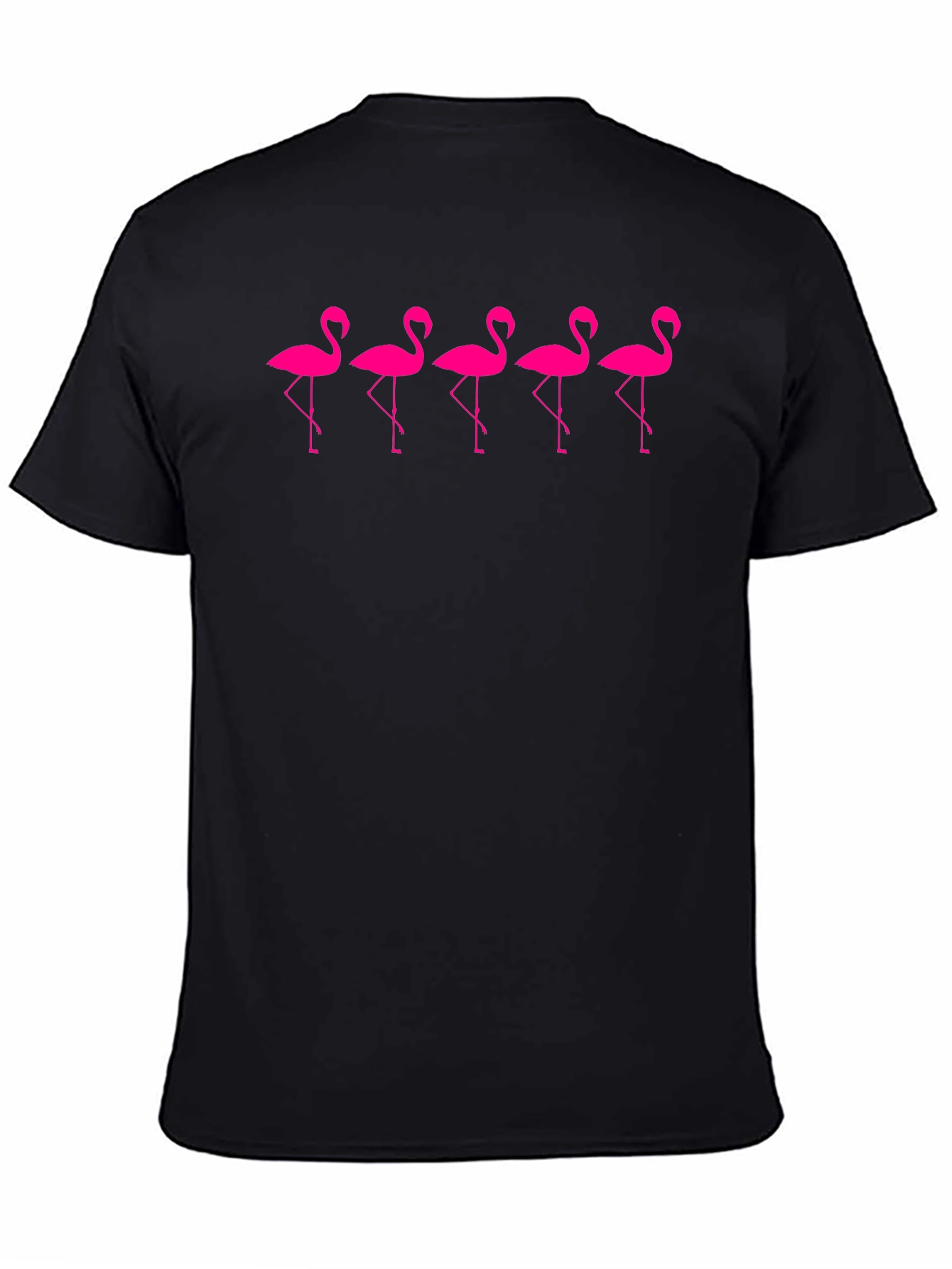 Flamingo Print T-Shirt - Stylish Black Tee