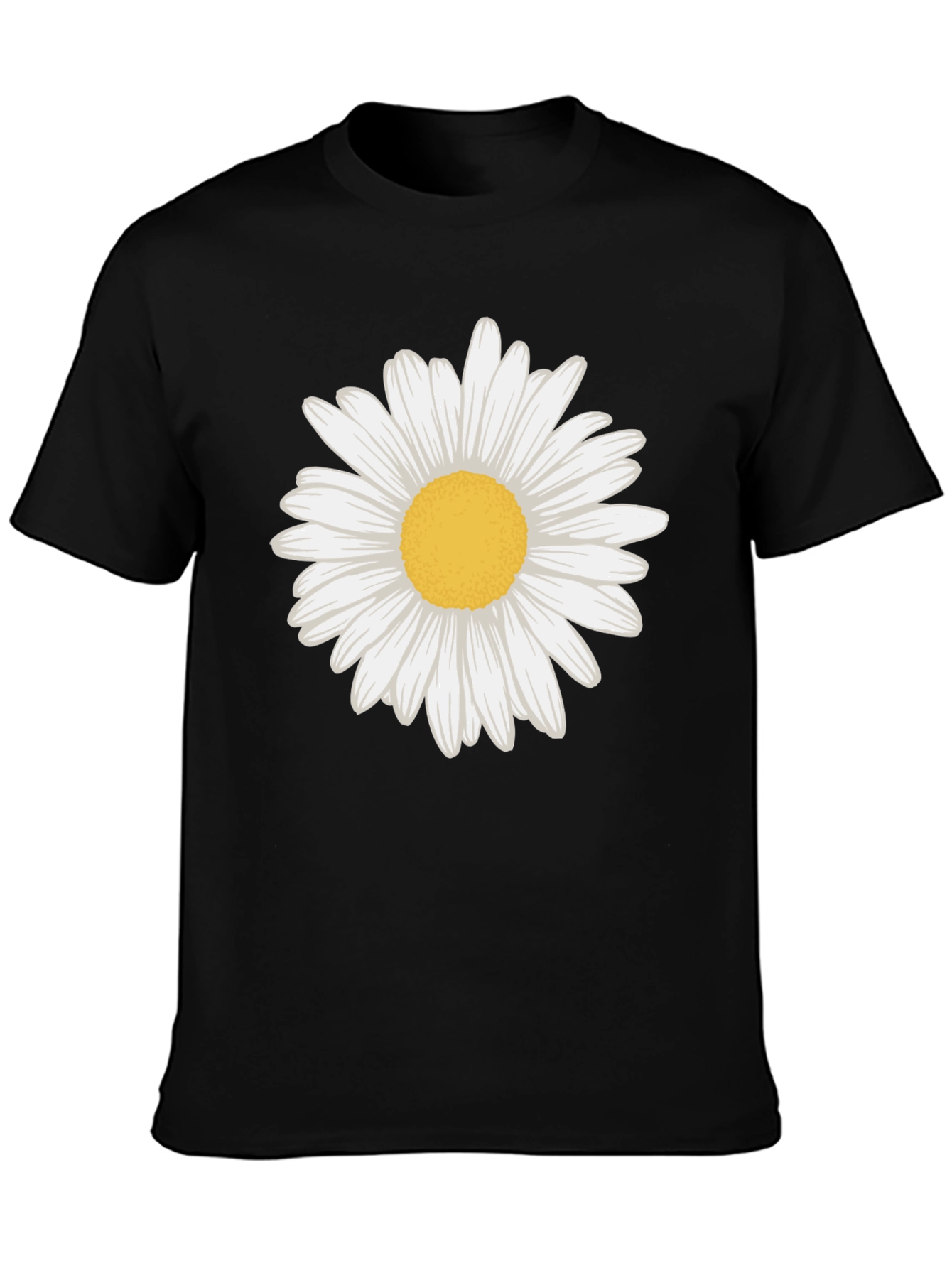 Daisy Graphic Tee - Black Cotton Blend Casual Wear