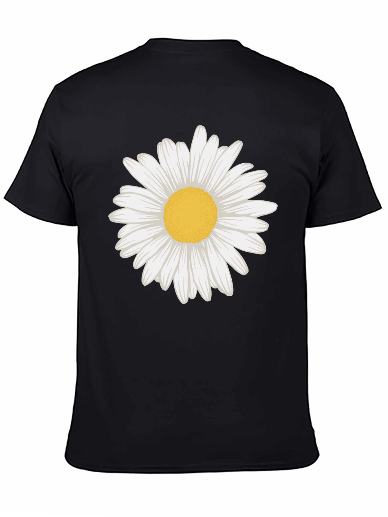 Daisy Graphic Tee - Black Cotton Blend Casual Wear