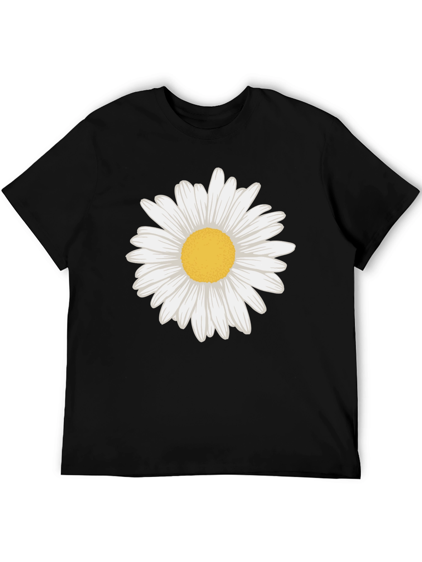 Daisy Graphic Tee - Black Cotton Blend Casual Wear