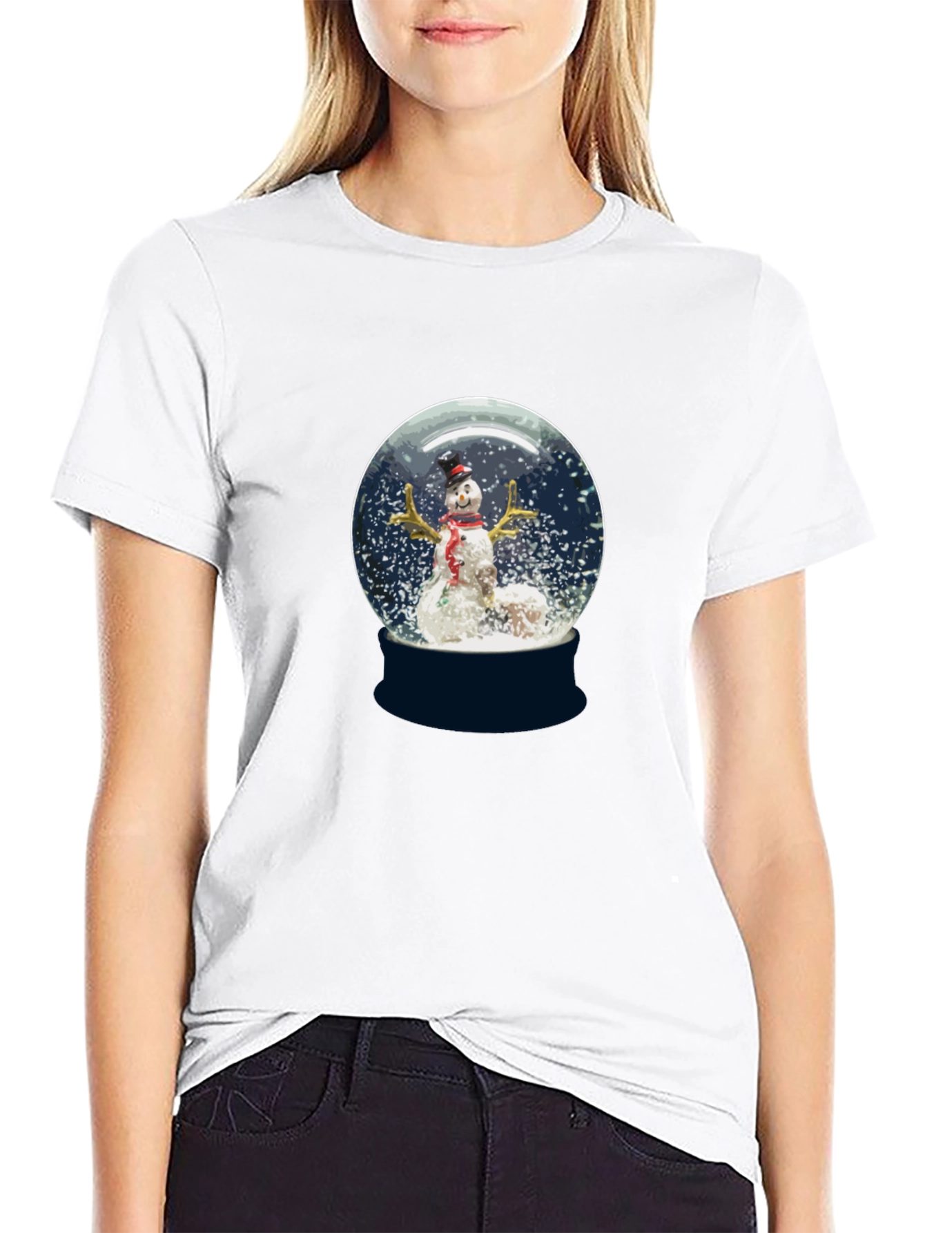 Snow Globe Snowman Graphic Tee