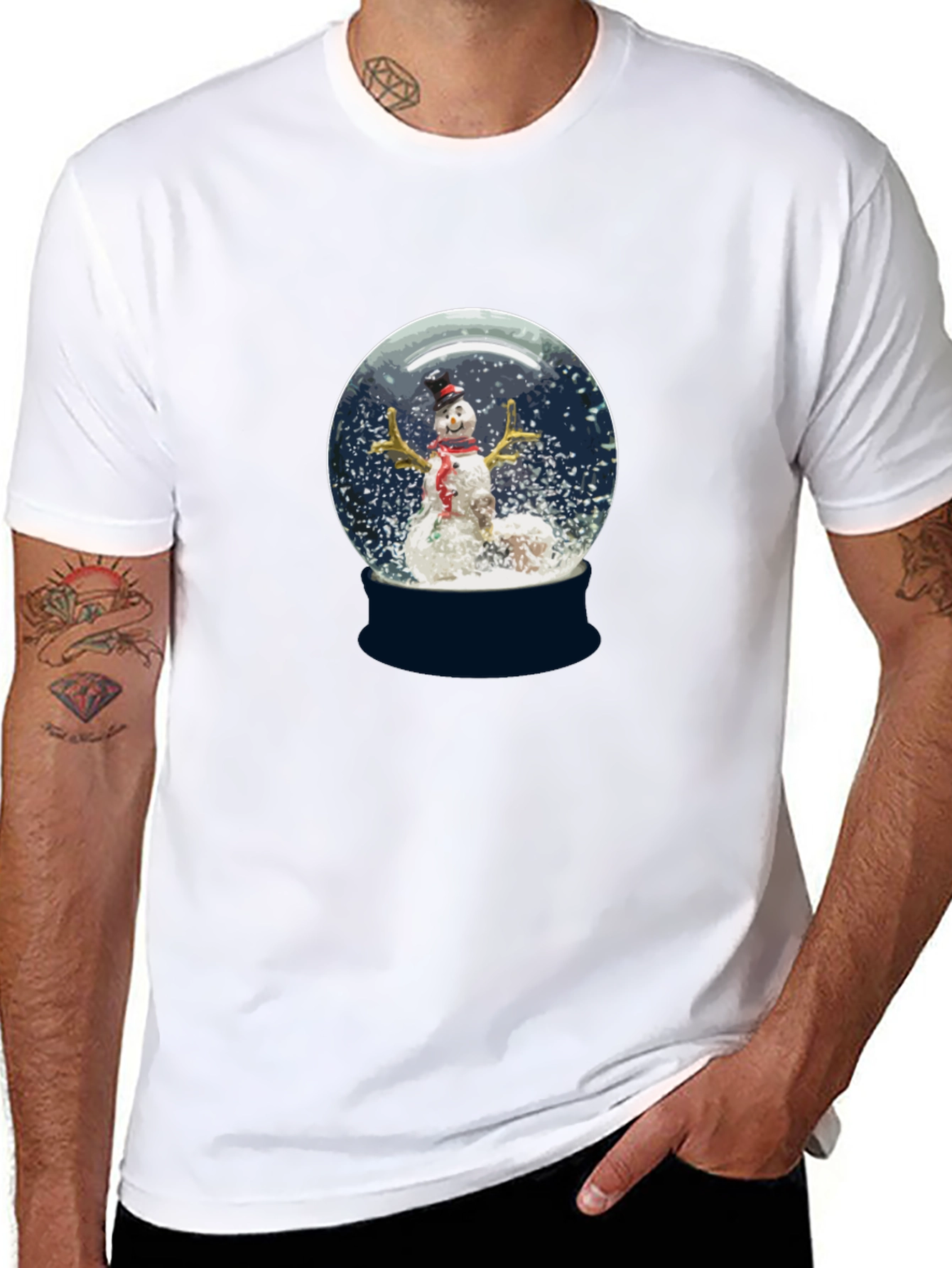 Snow Globe Snowman Graphic Tee