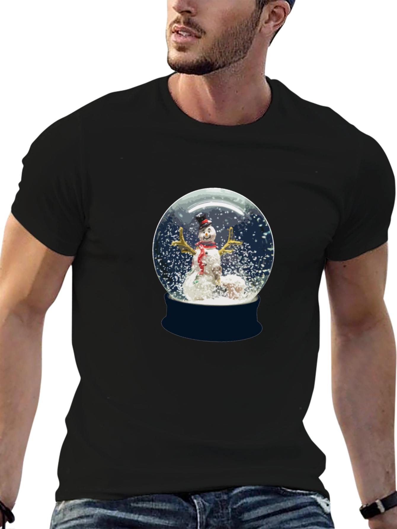 Snow Globe Snowman Graphic Tee