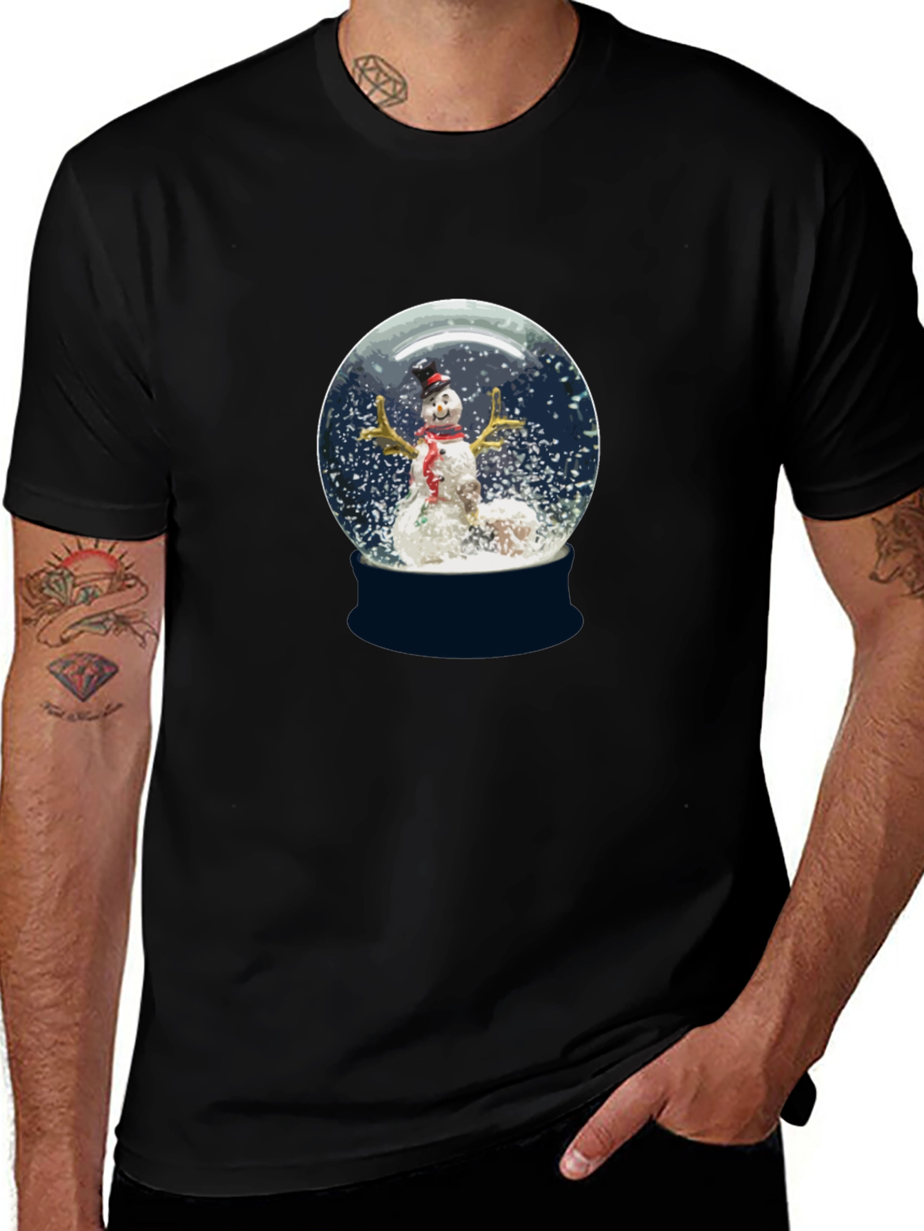 Snow Globe Snowman Graphic Tee