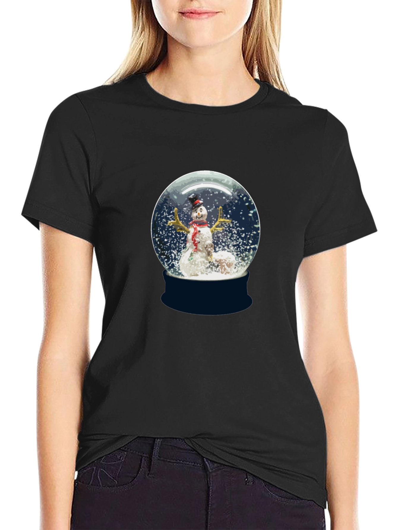 Snow Globe Snowman Graphic Tee