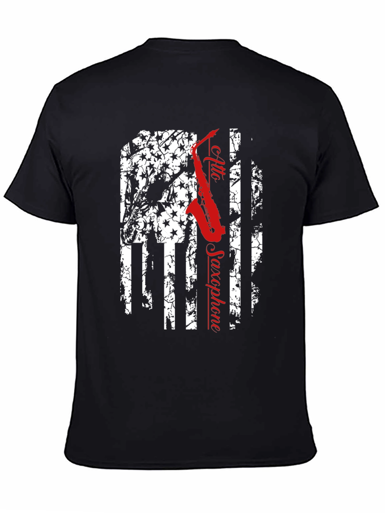 Alto Saxophone American Flag T-Shirt