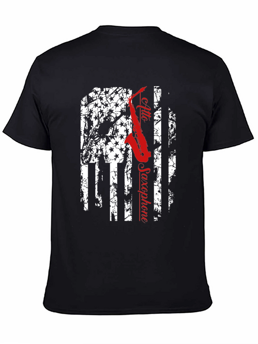 Alto Saxophone American Flag T-Shirt