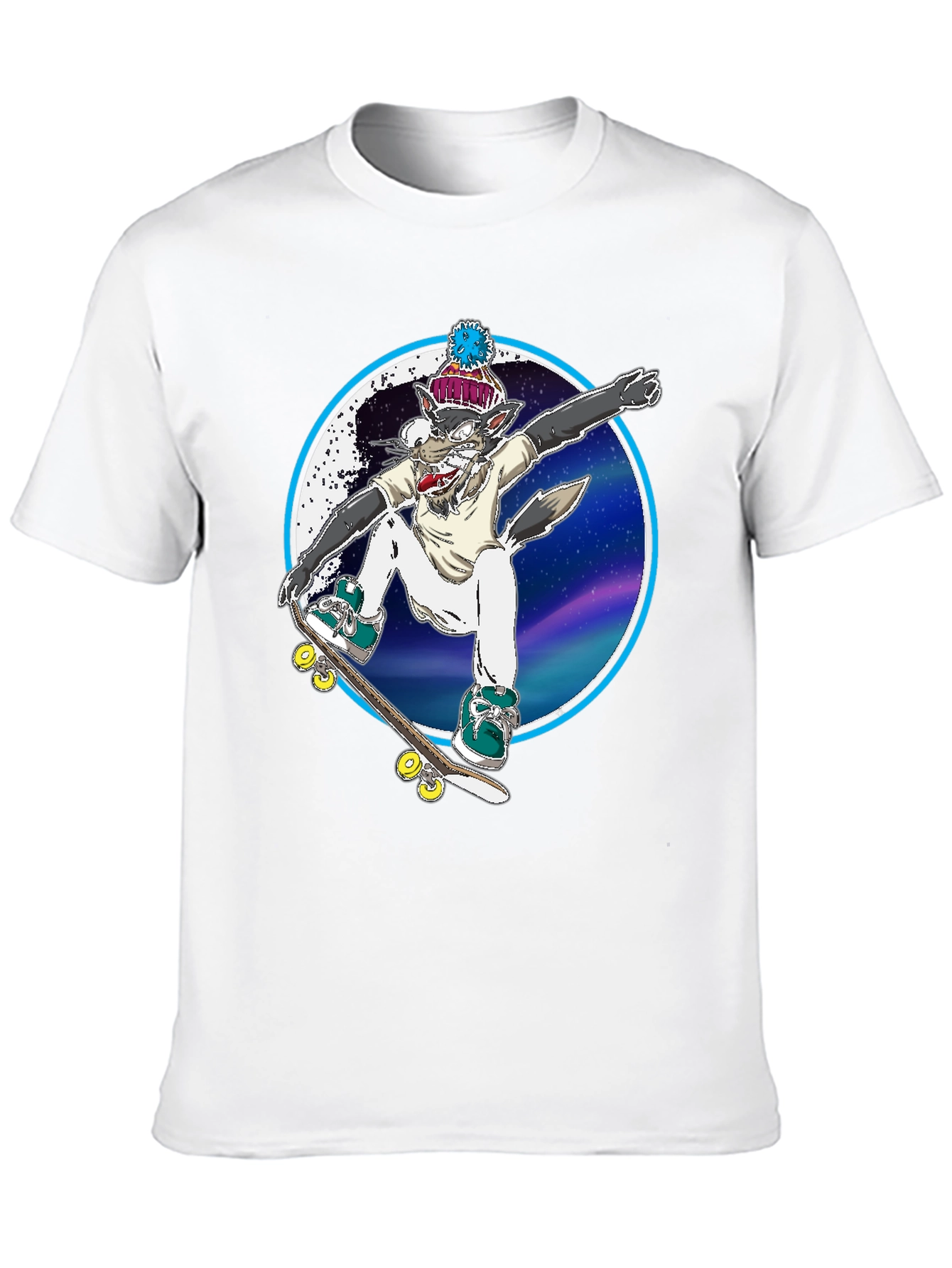 Skateboarding Wolf Graphic Tee - Cool & Unique!