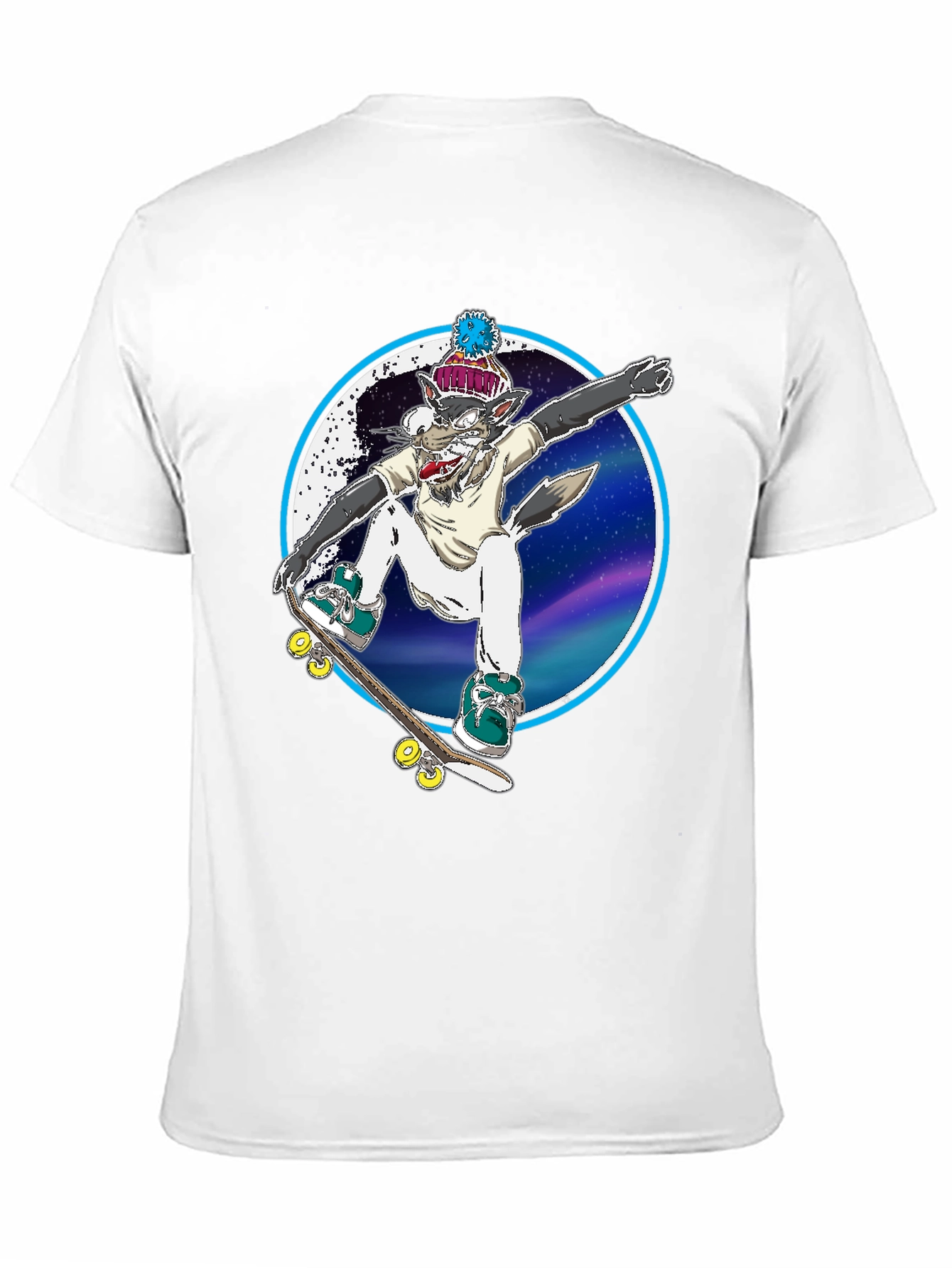 Skateboarding Wolf Graphic Tee - Cool & Unique!