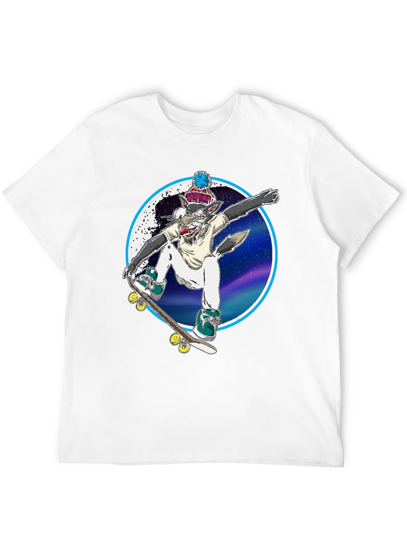 Skateboarding Wolf Graphic Tee - Cool & Unique!