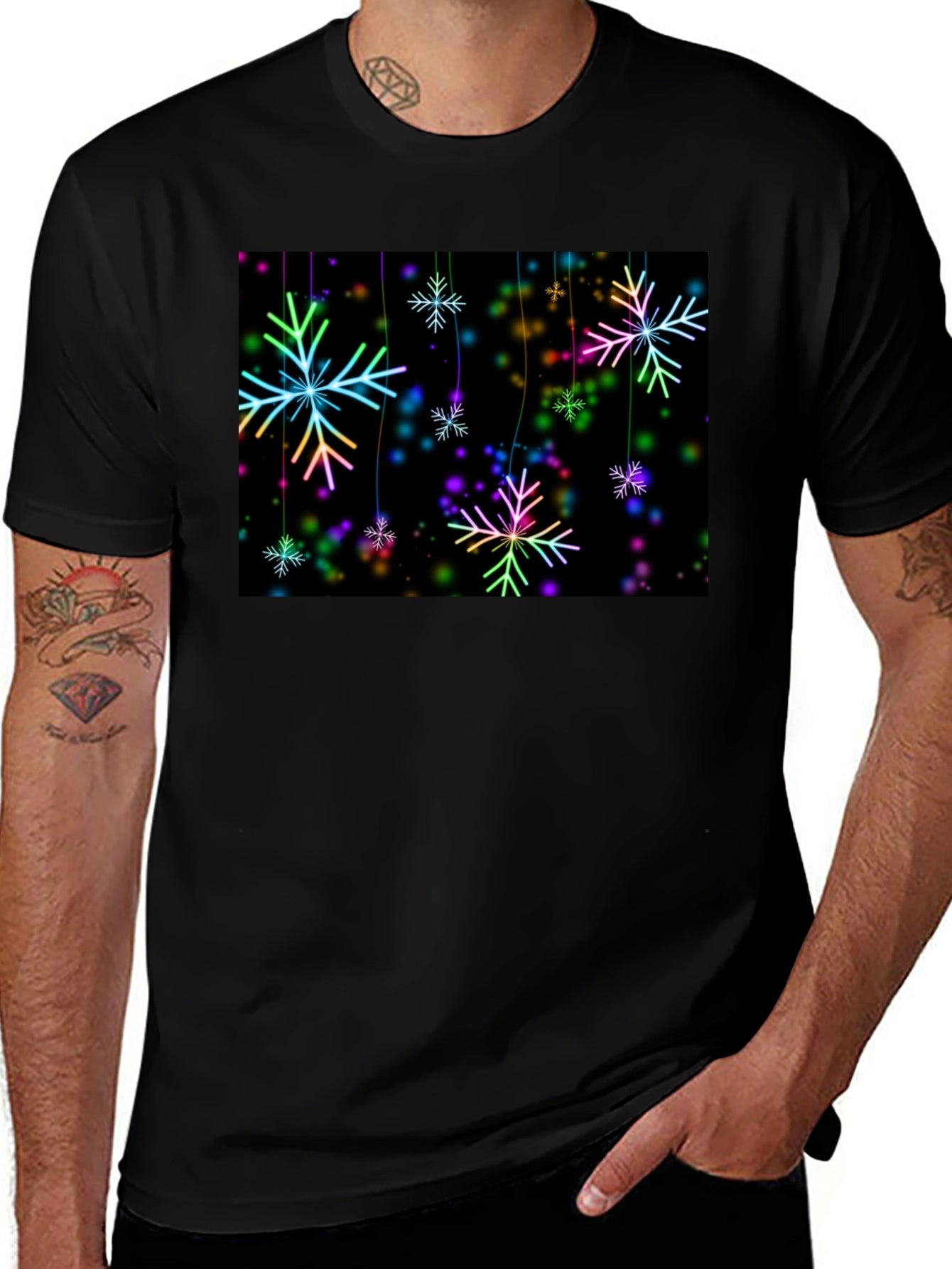 Neon Snowflake T-Shirt - Winter Holiday Tee