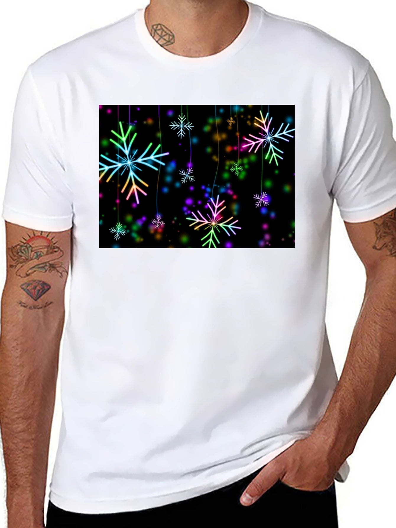 Neon Snowflake T-Shirt - Winter Holiday Tee