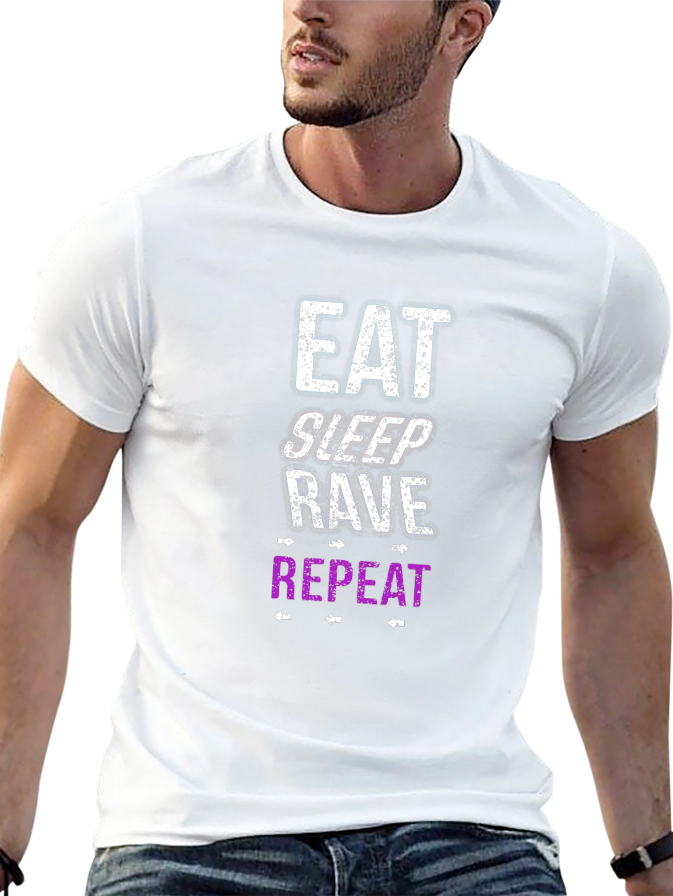 Eat Sleep Rave Repeat Graphic Tee - Party T-Shirt