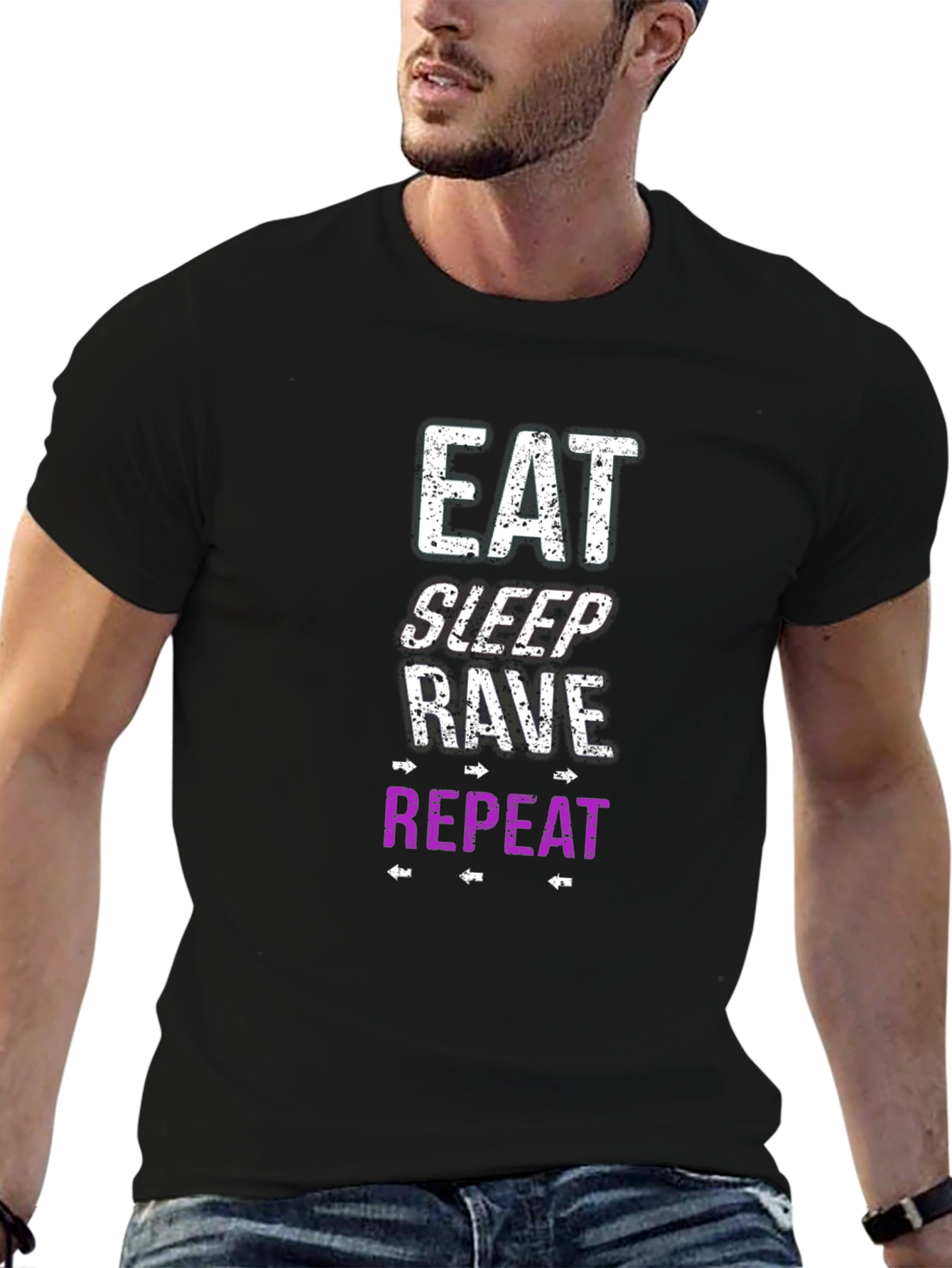 Eat Sleep Rave Repeat Graphic Tee - Party T-Shirt