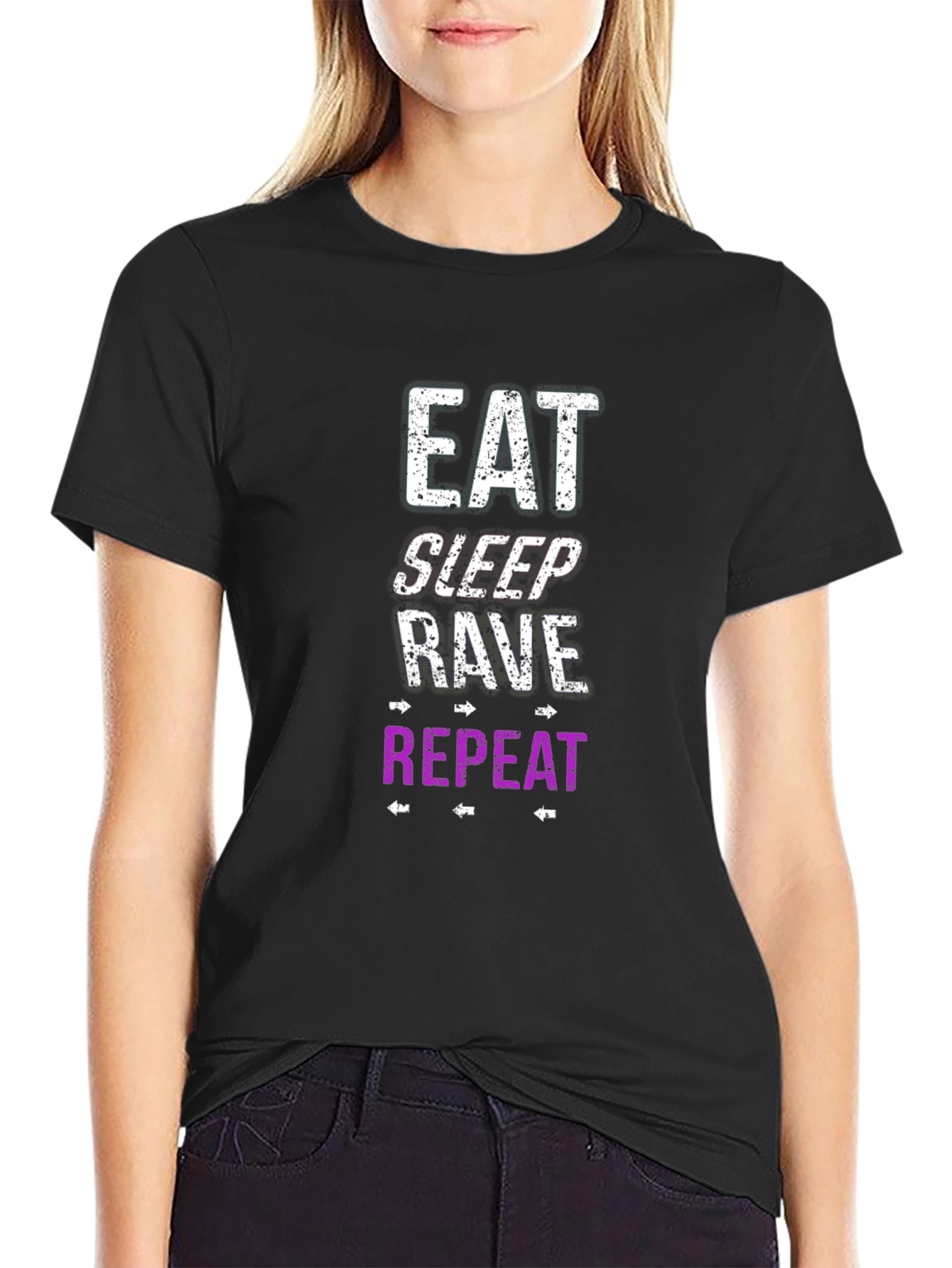 Eat Sleep Rave Repeat Graphic Tee - Party T-Shirt
