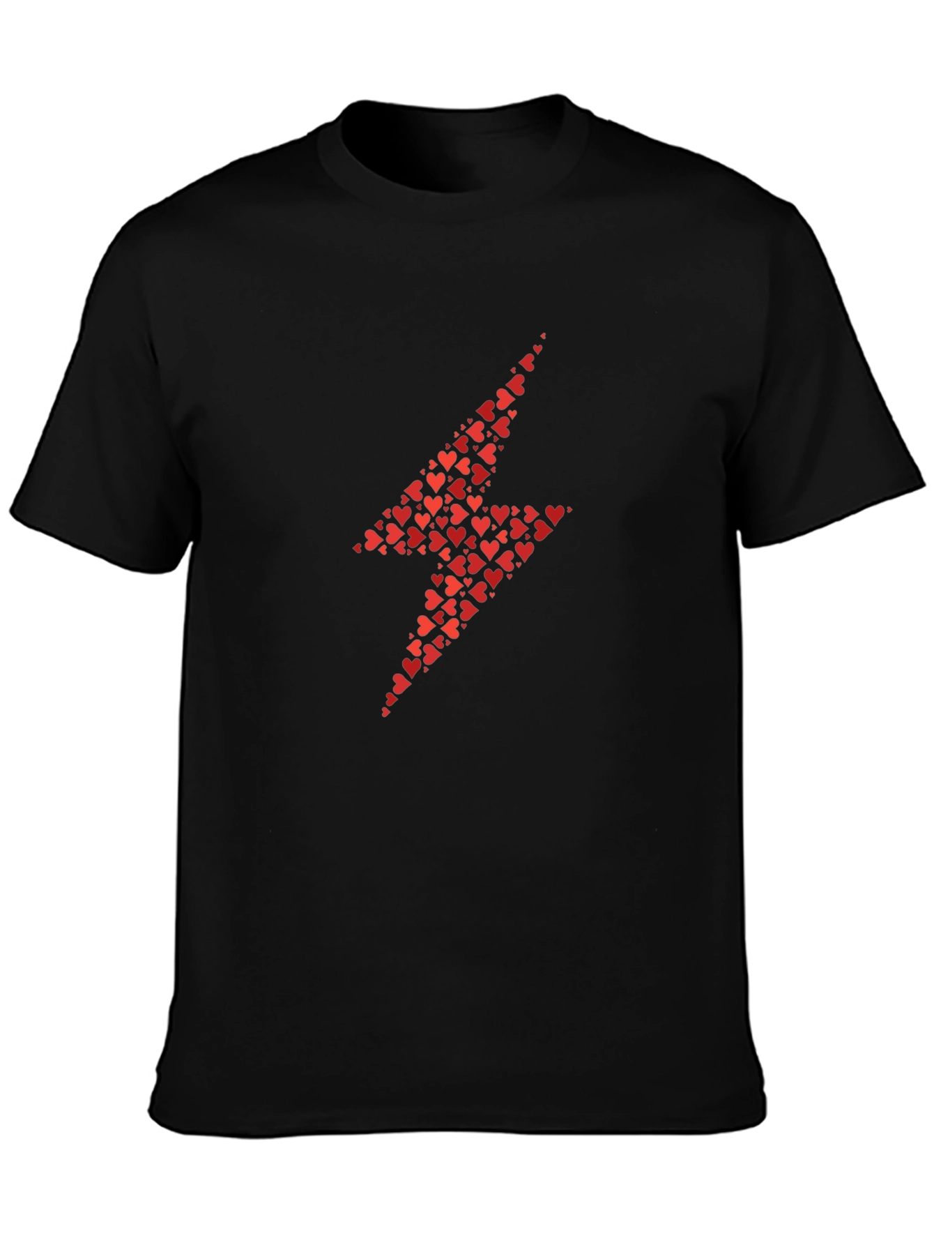 Heart Lightning Bolt T-Shirt - Black